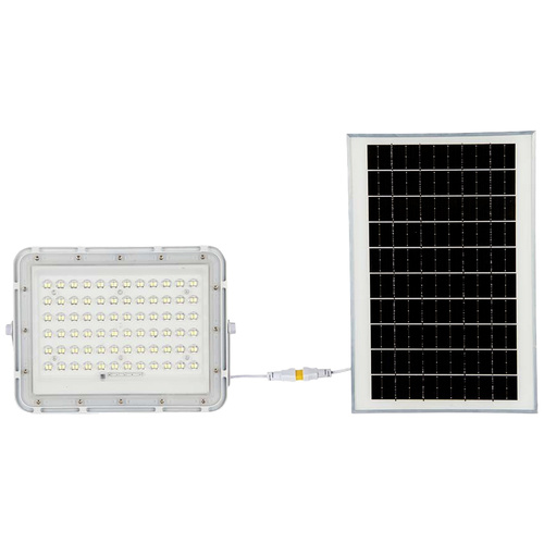 V-TAC VT-120W 7843 LED-Flutlichtstrahler, Solarmodul 15 W Kaltweiß Weiß