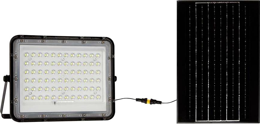 V-TAC VT-120W 7825 LED-Flutlichtstrahler, Solarmodul 15 W Kaltweiß Schwarz
