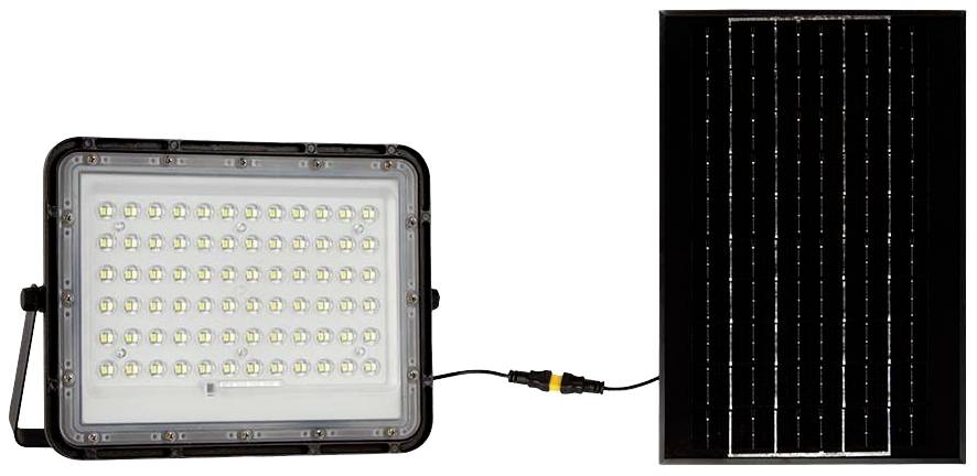 V-TAC VT-120W 7826 LED-Flutlichtstrahler, Solarmodul 15W Neutralweiß Schwarz