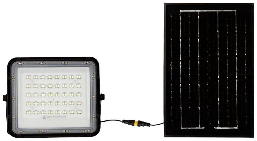 V-TAC VT-40W 7821 LED-Flutlichtstrahler, Solarmodul 6W Kaltweiß Schwarz