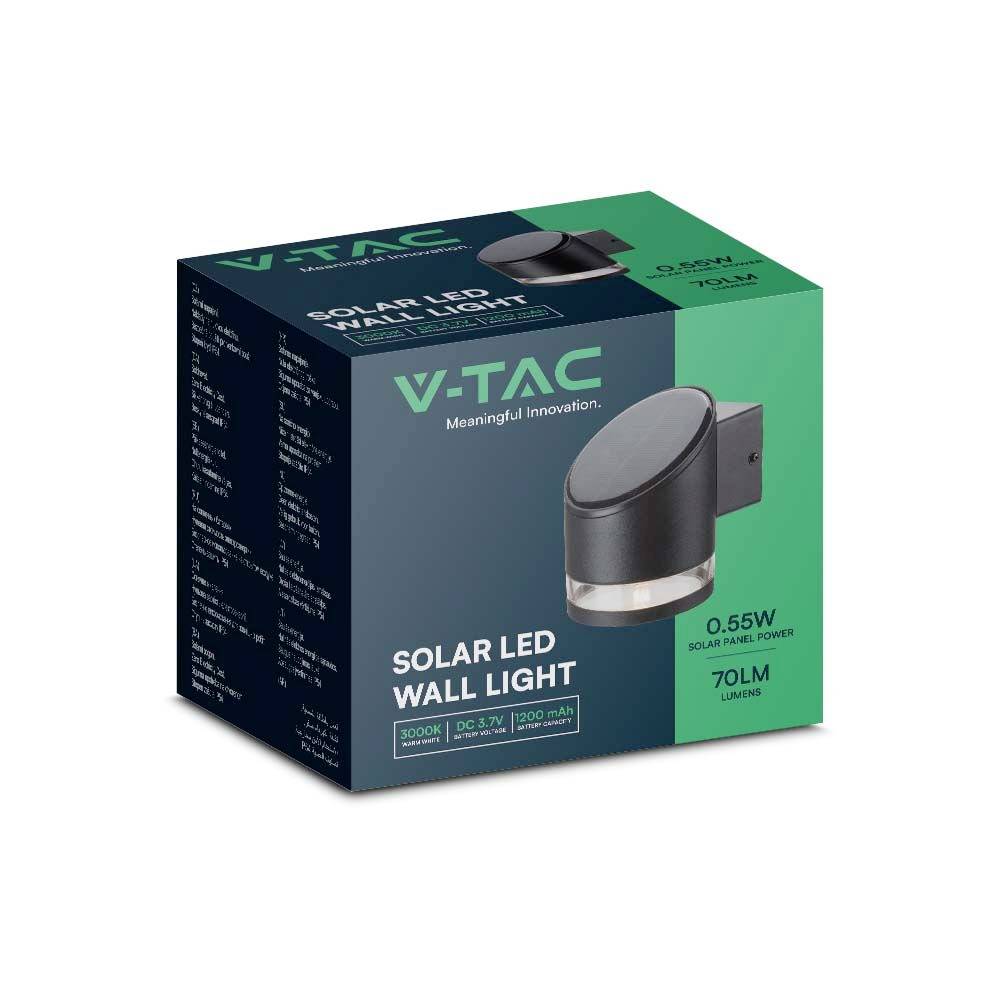 V-TAC VT-1138 10384 Solar-Außenwandleuchte 1W Leuchtfarben: Warmweiß