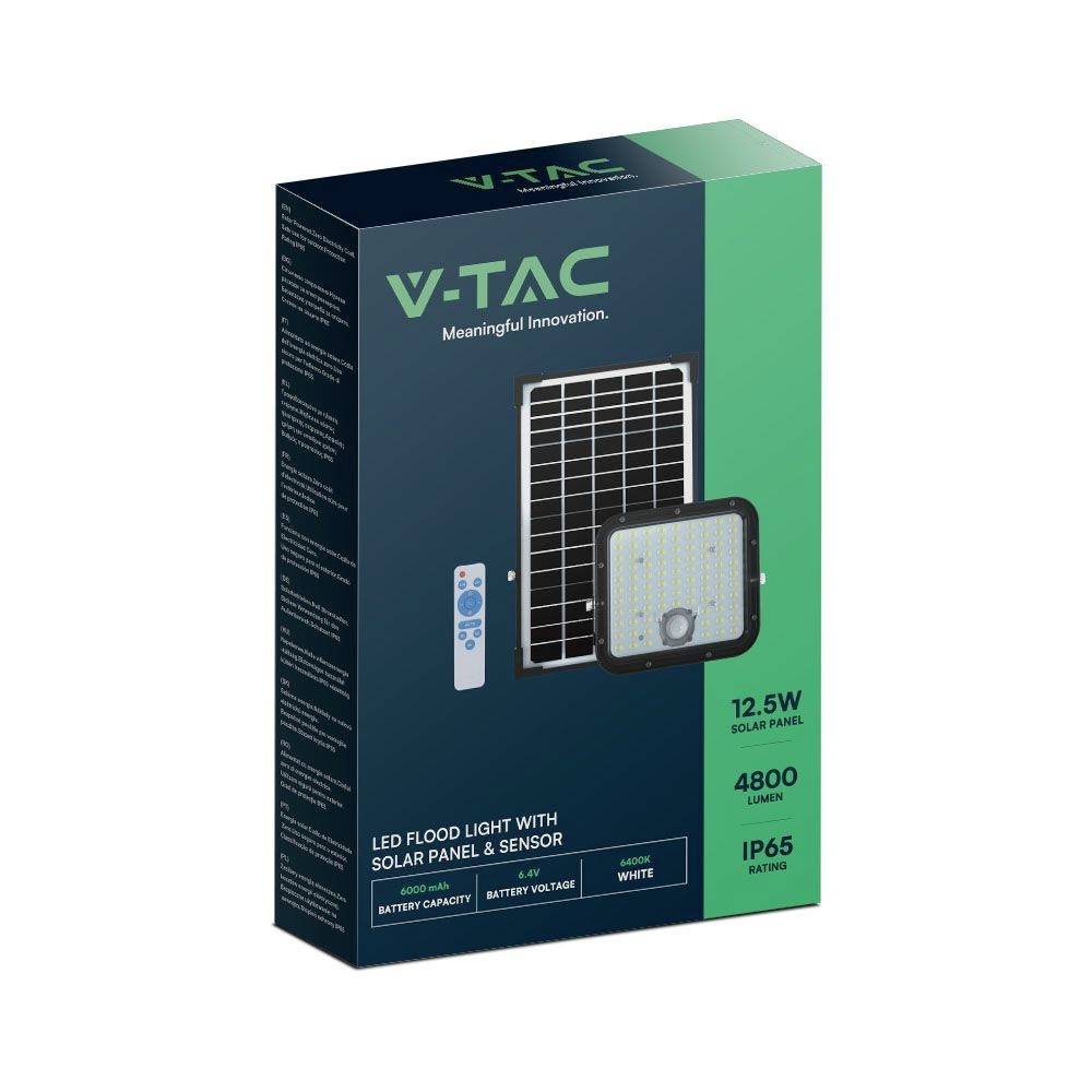 V-TAC VT-432 10311 LED-Flutlichtstrahler, Solarmodul 30W Leuchtfarben: Kaltweiß