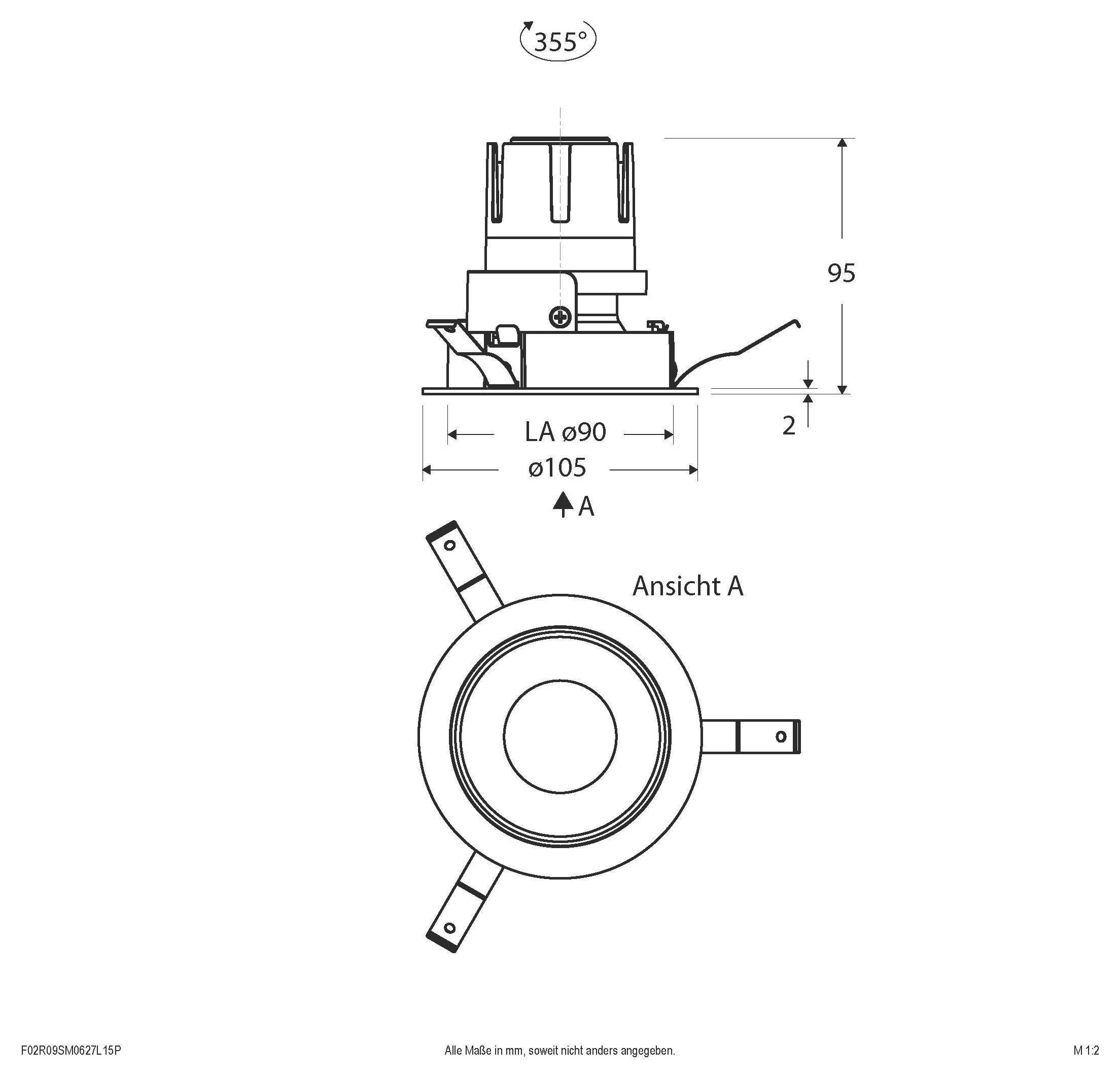 EVN F02R09SM0627L15P F02R09SM0627L15P LED-Deckenstrahler