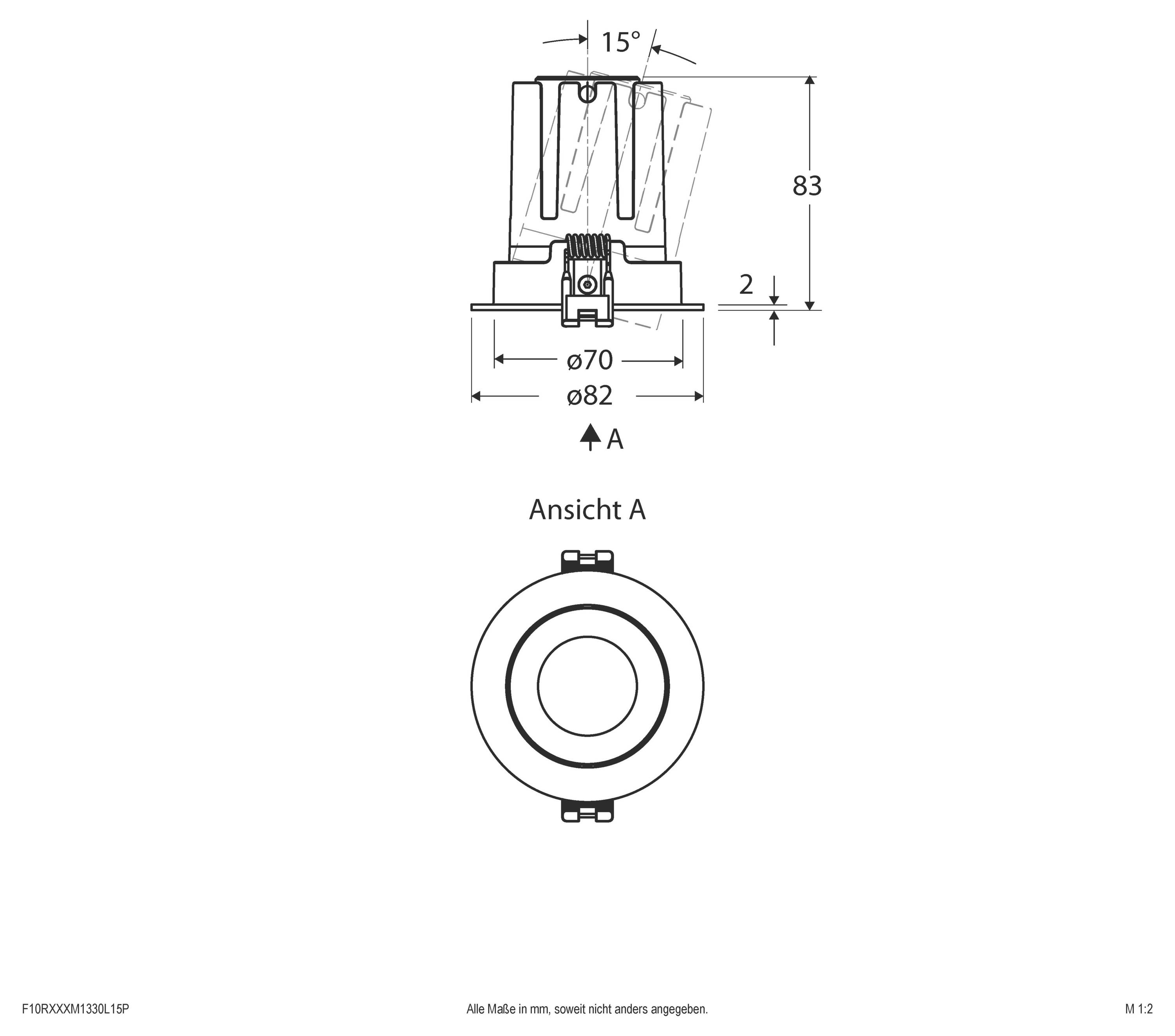 EVN F10RXXXM1330L15P F10RXXXM1330L15P LED-Deckenstrahler