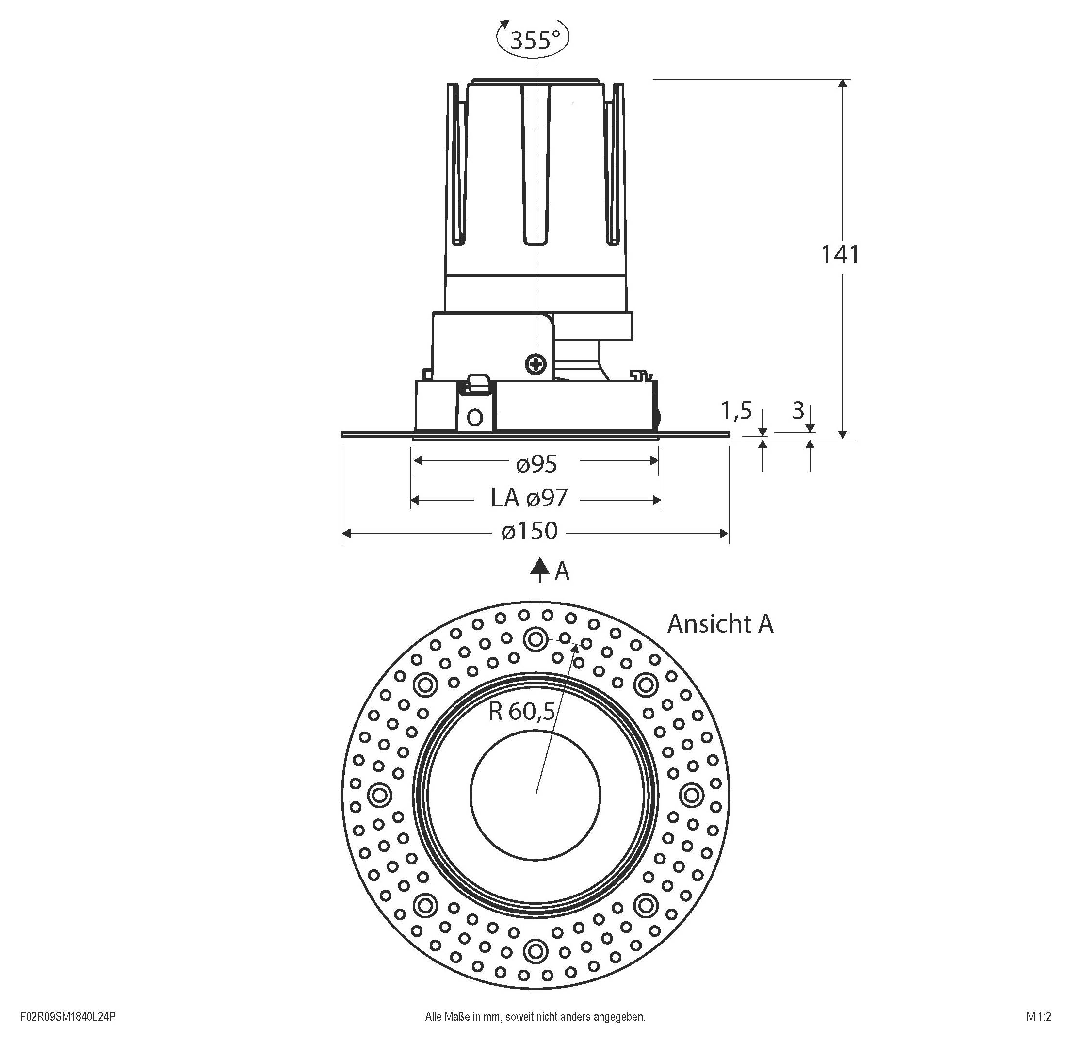 EVN F02R09SM1840L24P F02R09SM1840L24P LED-Deckenstrahler