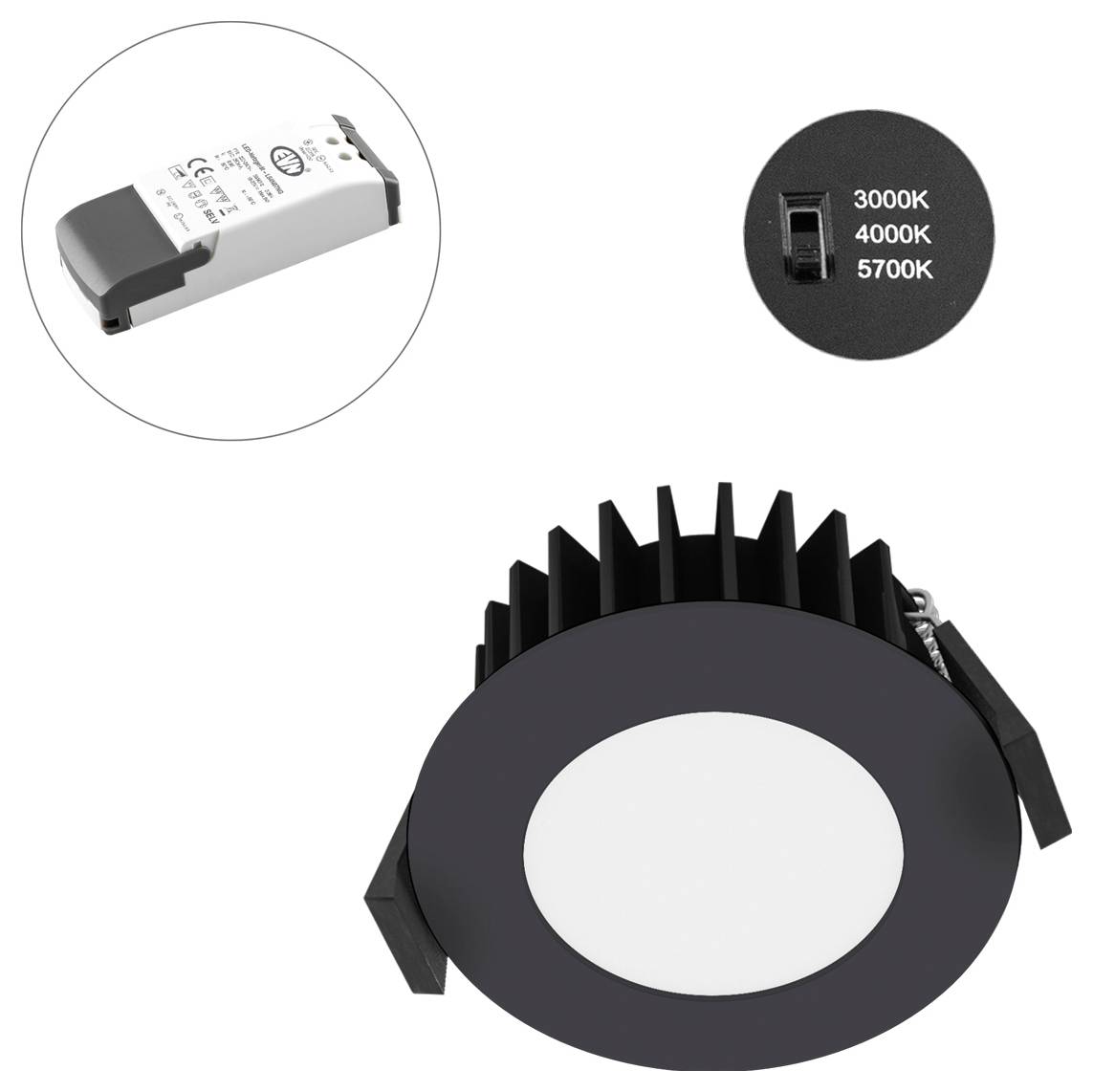 Weiß gefärbtes LED-Stromversorgungsgerät mit der Bezeichnung „LED-Netzgerät