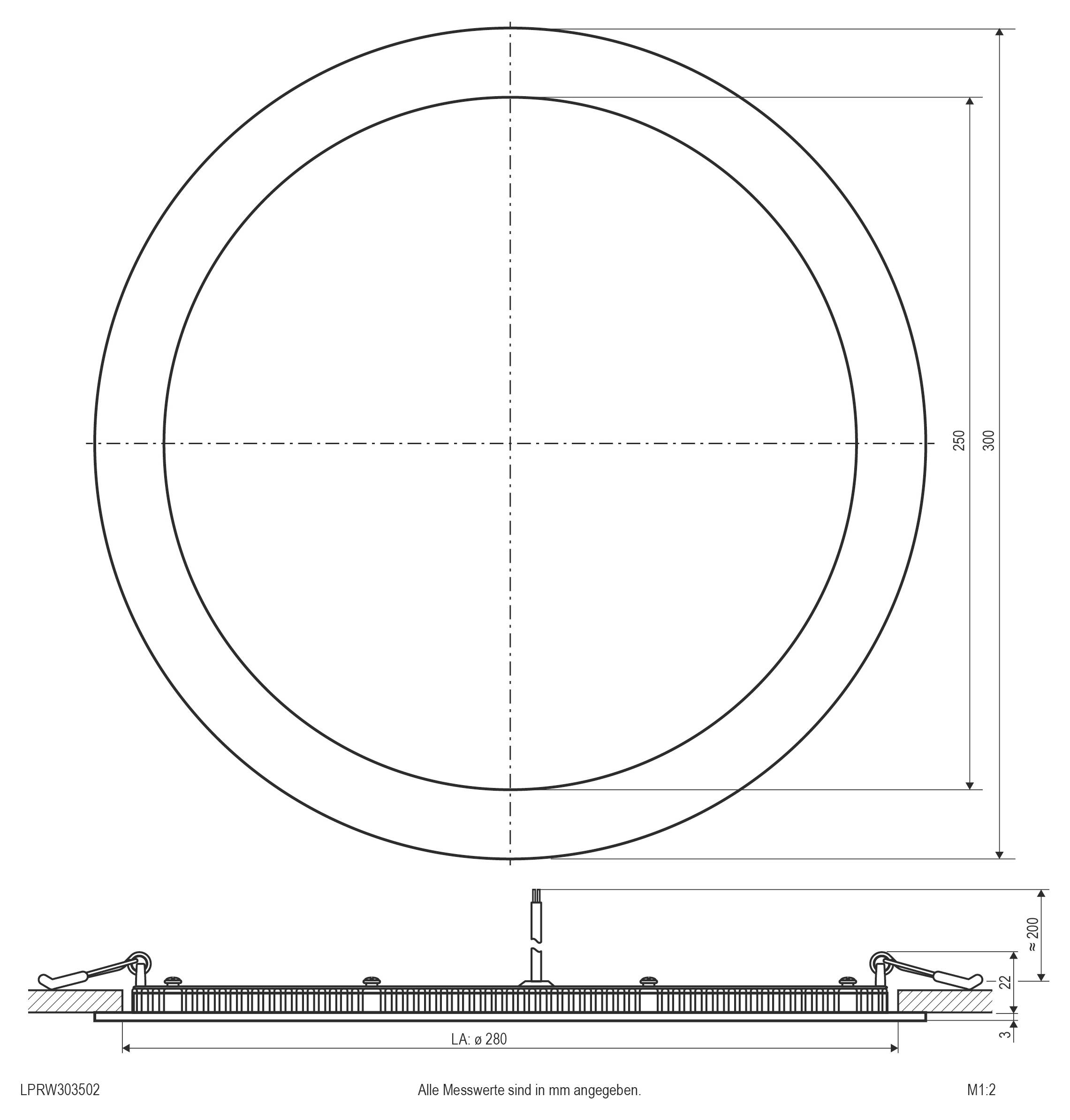 EVN LPRW303502 LPRW303502 LED-Einbauleuchte