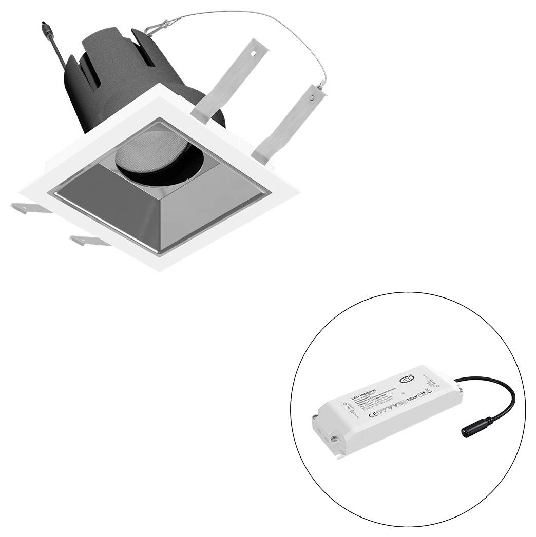 Silbernes LED-Stromversorgungstreiber mit angebrachten schwarzen Kabeln und Befestigungslasche, gekennzeichnet mit 100W Ausgangsleistung