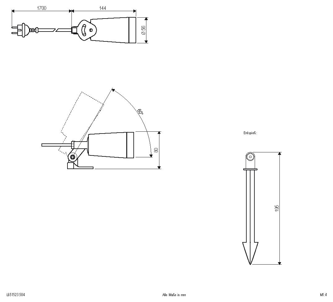 EVN L651523504 L651523504 LED-Gartenstrahler