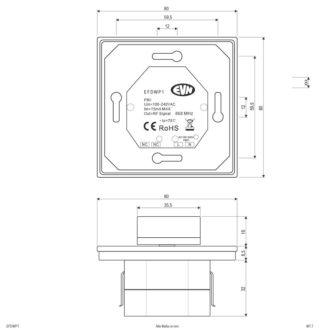 EVN EFDWP1 Funk-Dimmer