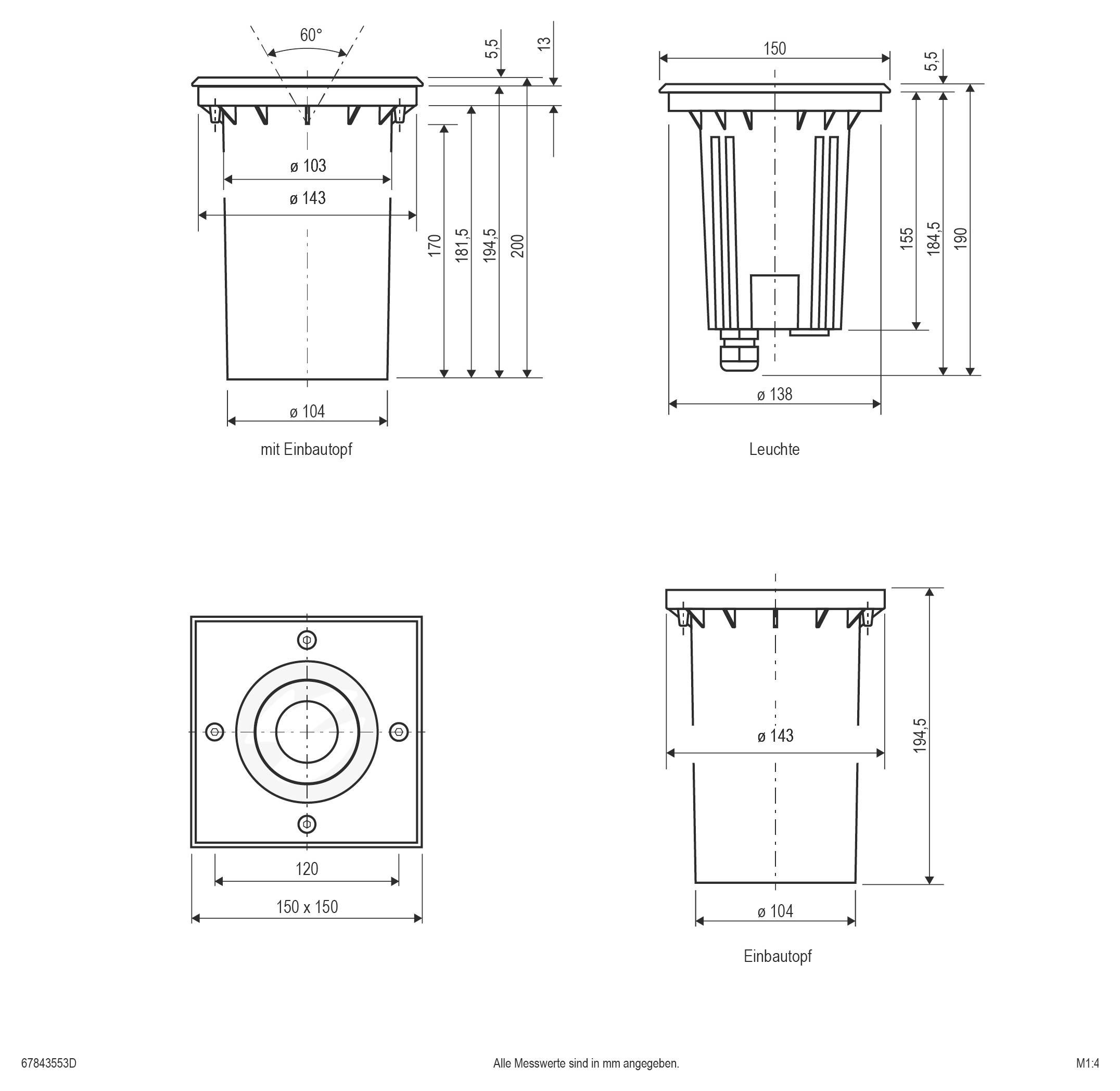 EVN 67843553D 67843553D Bodeneinbauleuchte LED