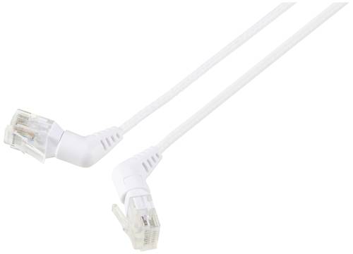 Renkforce RF-6071560 RJ45 Patchkabel CAT 6 U/UTP 1.00 m Weiß Steckkontakte 360° drehbar, Gewinkelte