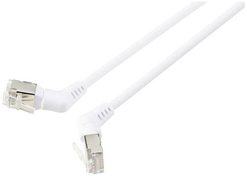 Renkforce RF-6071566 RJ45 Patchkabel CAT 6a F/UTP 1.00 m Weiß Steckkontakte 360° drehbar, Gewinkelt