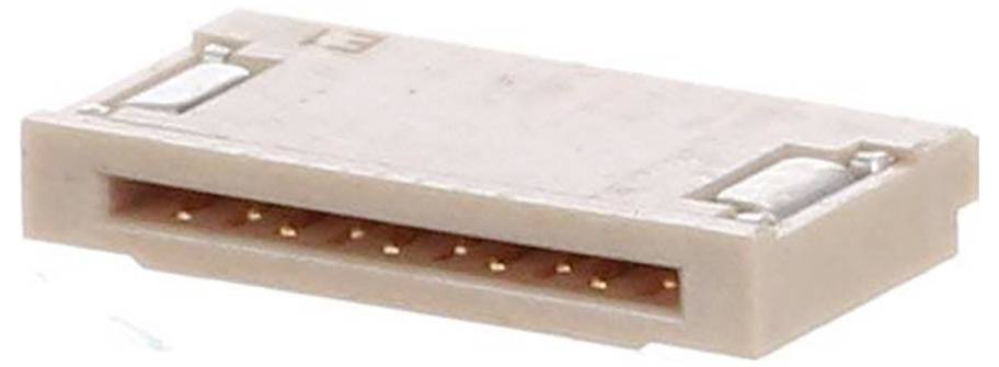 Ein Mikrostecker mit mehreren kleinen Goldkontakten für elektronische Geräte, der ein kompaktes und effizientes Konnektivitätsdesign zeigt.