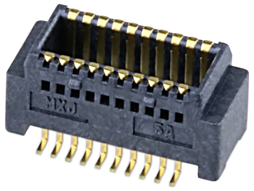 Ein schwarzer und goldener Elektrostecker mit mehreren Kontakten.