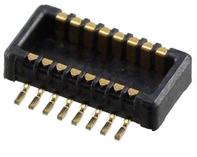 Ein schwarz-goldener Elektrostecker mit mehreren Pins, typischerweise zur Befestigung und Verbindung elektronischer Komponenten verwendet.