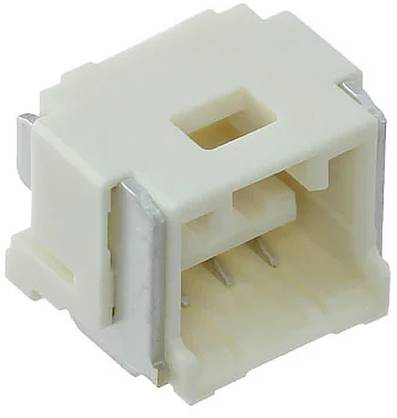 Ein weißer USB-Type-B-Stecker (Buchse) mit sichtbaren Metallkontakten und Gehäuse, das für Geräteverbindungen konzipiert ist.