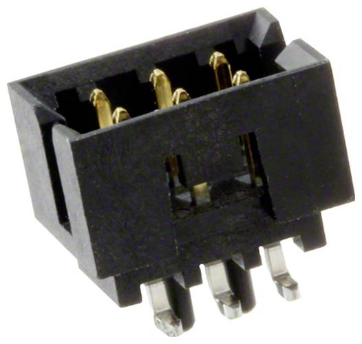 Ein 4-poliger schwarzer Stecker mit Goldkontakten, konstruiert für elektronische Leiterplattenverbindungen.