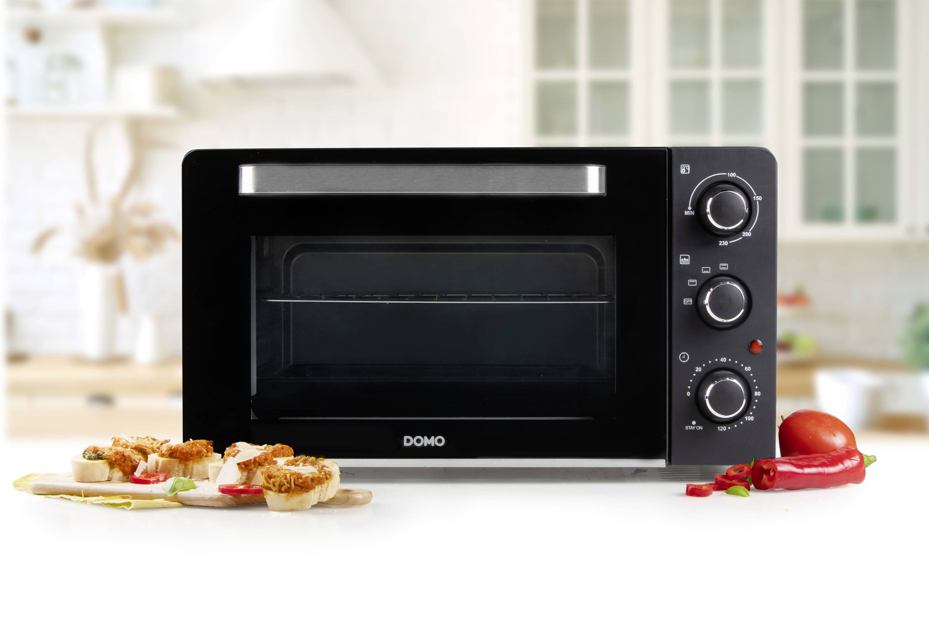 DOMO Bake and Snack Minibackofen Timerfunktion 28 l