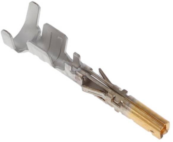 Eine Nahaufnahme eines RJ45-Stecker-Kontaktstifts, die die Metallstruktur zeigt, die für Ethernet-Kabelverbindungen unverzichtbar ist.