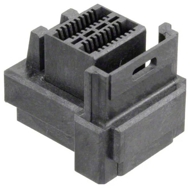 Ein braun-weißer Computerschnittstellen-Stecker mit mehreren Stiften, der zum Verbinden von Geräten innerhalb eines Computersystems verwendet wird.