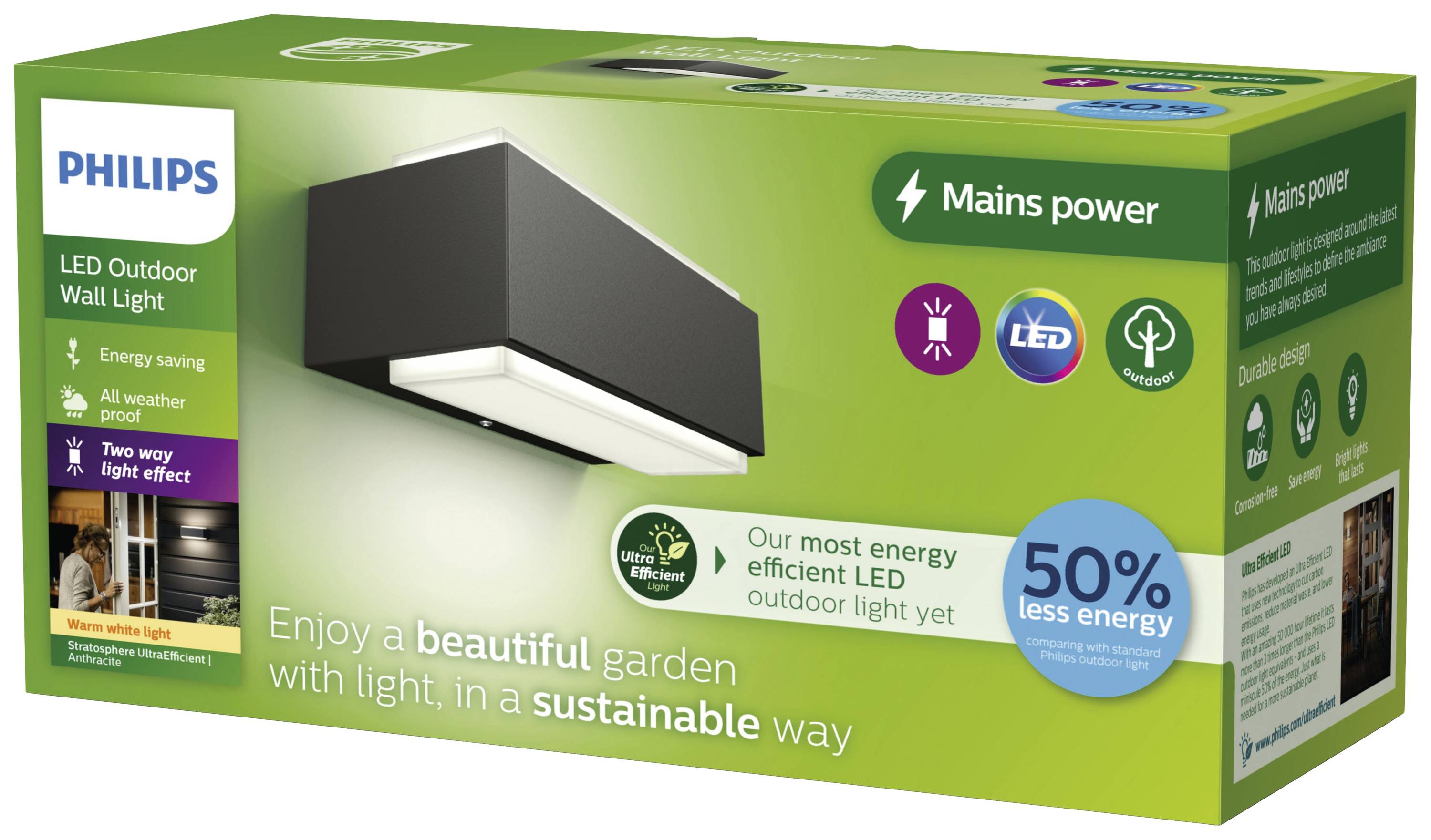 Philips LED Stratosphere 8720169257313 LED-Außenwandleuchte LED 3.8W Anthrazit