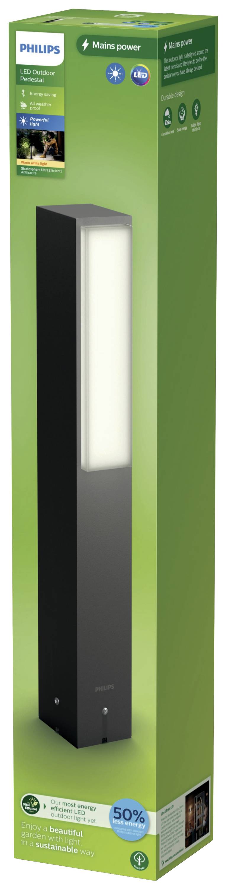 Philips LED Stratosphere 8720169257351 LED-Sockelleuchte LED 3.8W Anthrazit