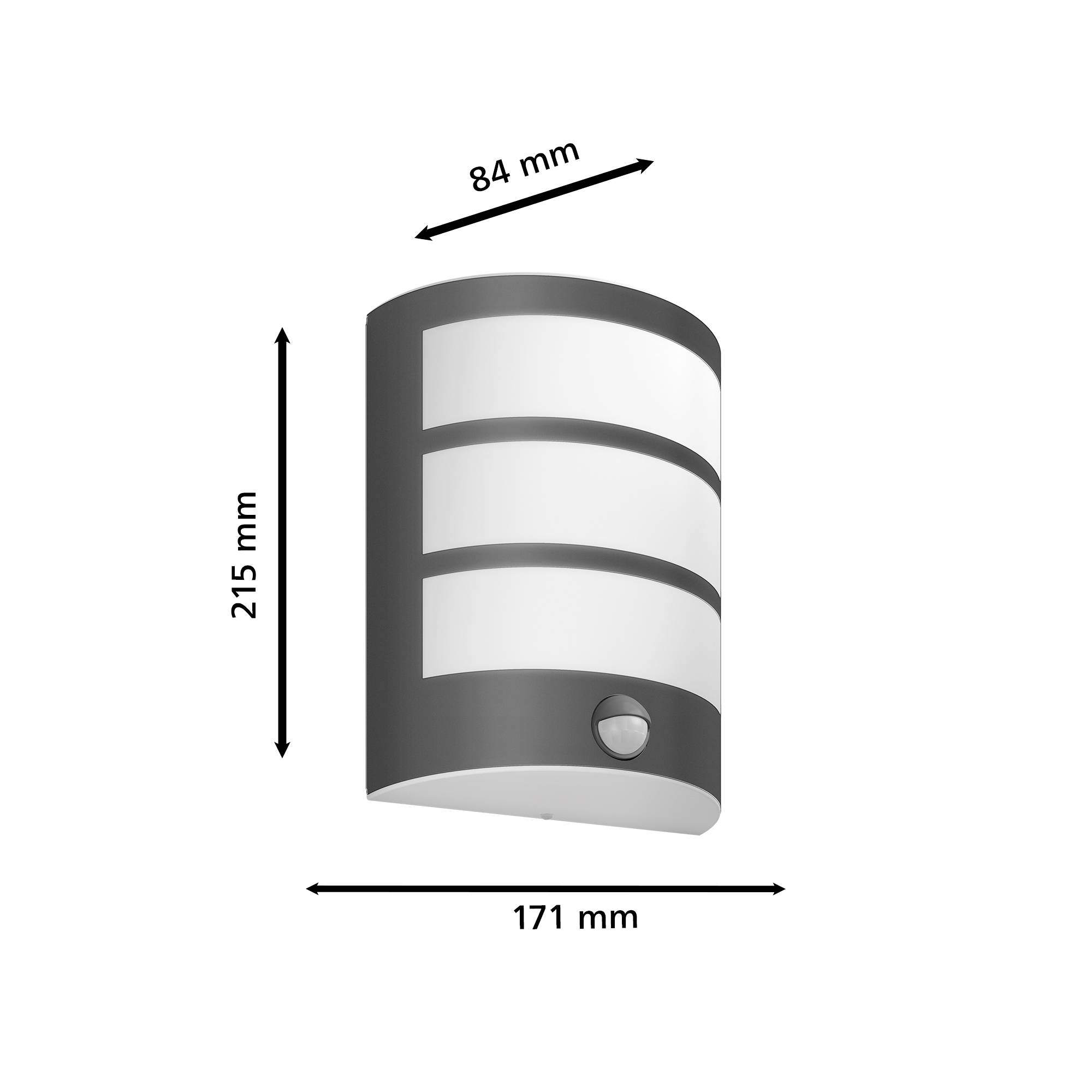 Philips LED Python 8720169269194 LED-Außenwandleuchte mit Bewegungsmelder LED 3.8W Anthrazit