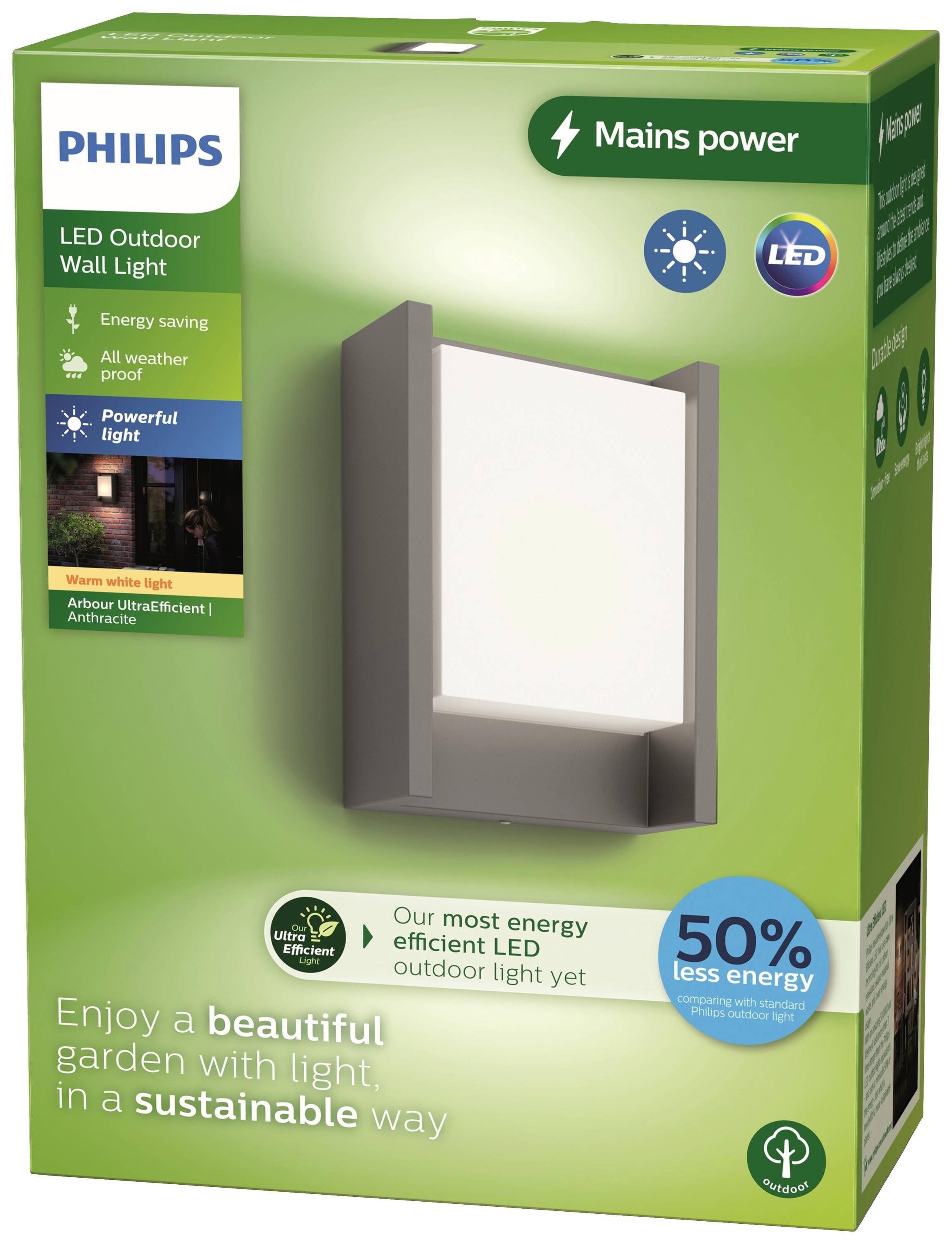Philips LED Arbour 8720169278042 LED-Außenwandleuchte LED 3.8W Anthrazit