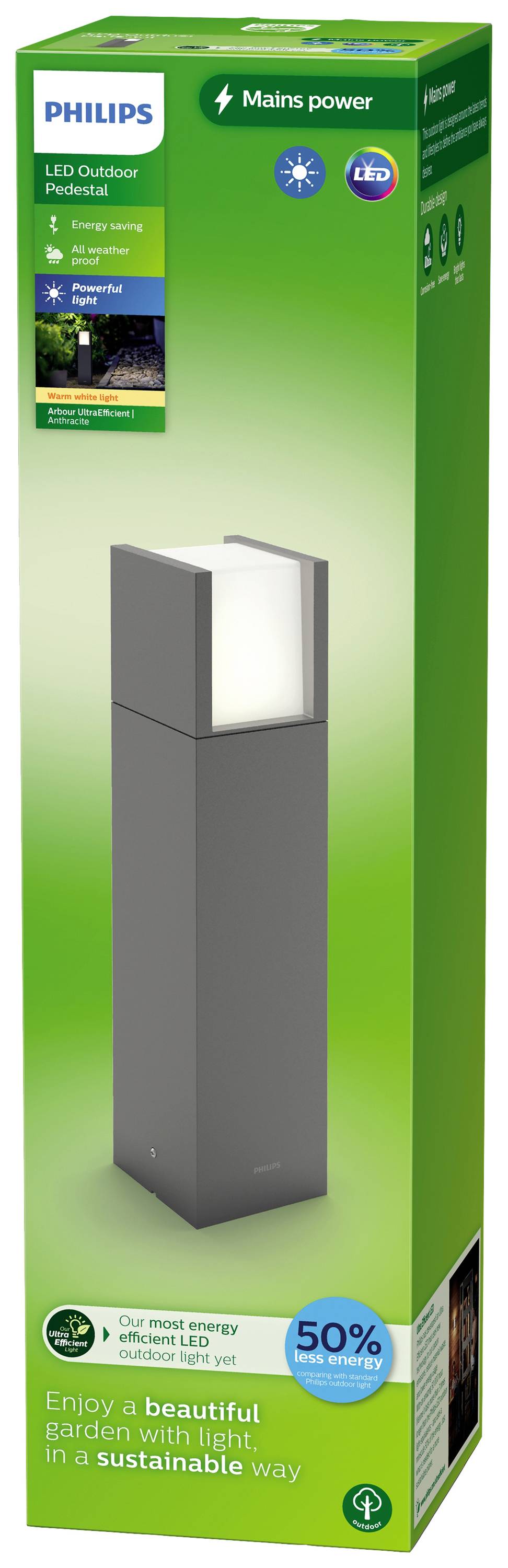 Philips LED Arbour 8720169278066 LED-Sockelleuchte LED 3.8 W Anthrazit
