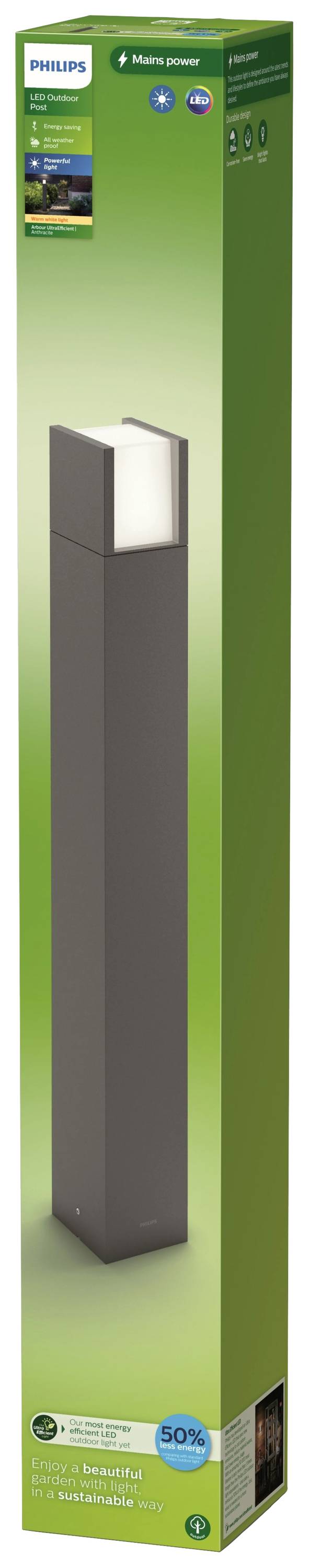 Philips LED Arbour 8720169278080 Wegeleuchte LED 3.8W Anthrazit