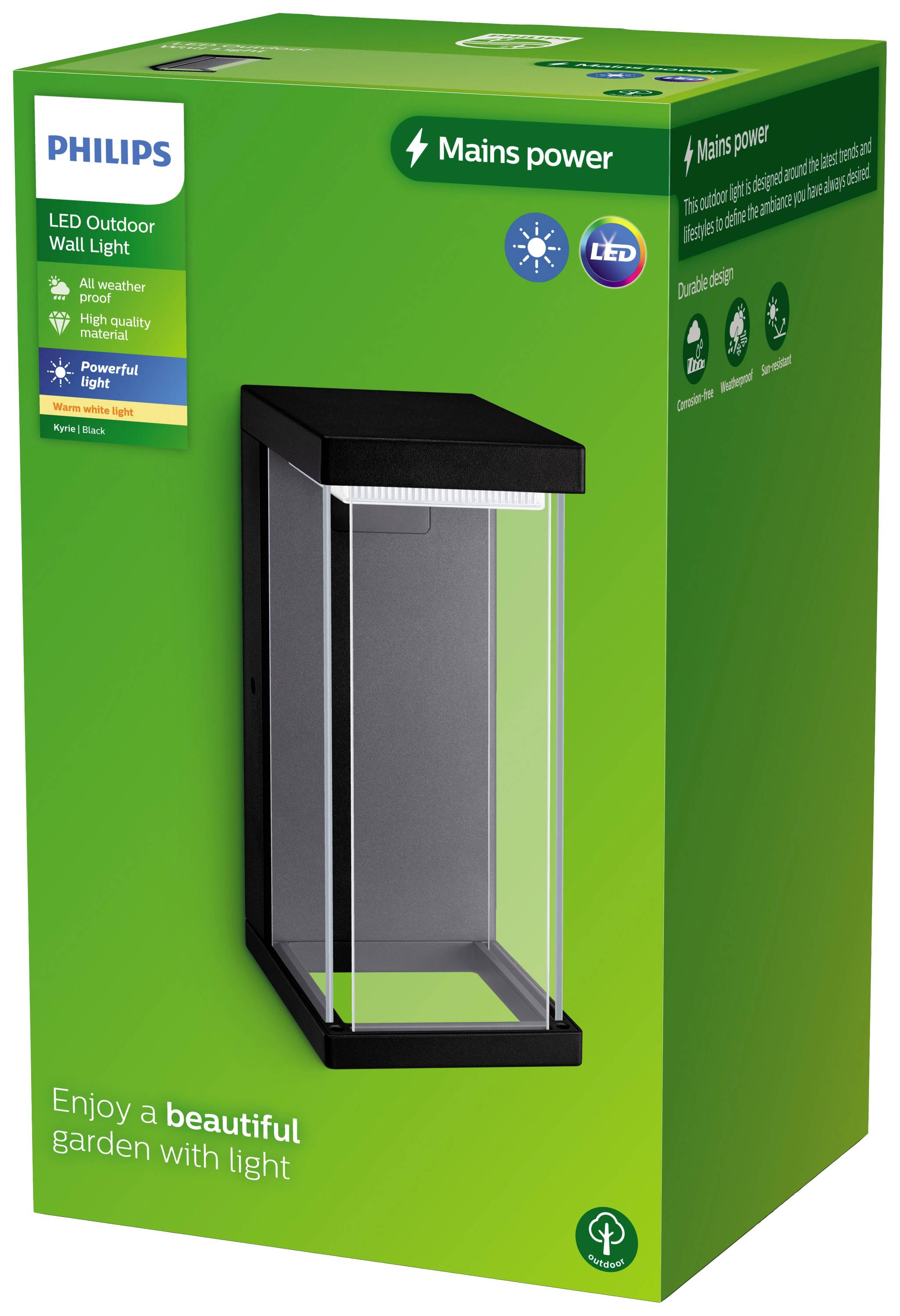 Philips LED Kyrie 8720169266759 LED-Außenwandleuchte LED 12W Schwarz