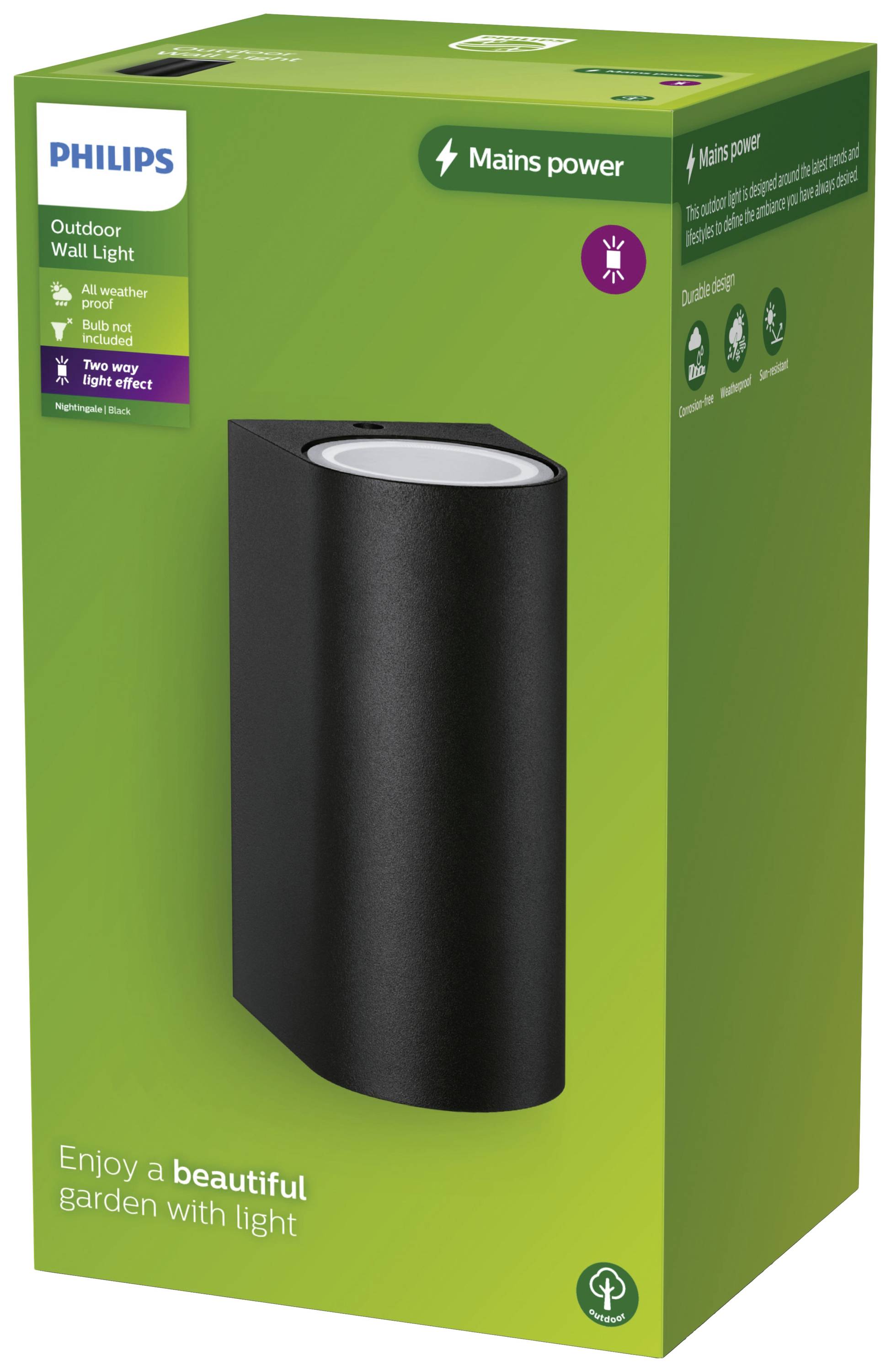 Philips LED Nightingale 8720169266834 LED-Außenwandleuchte GU10 Schwarz