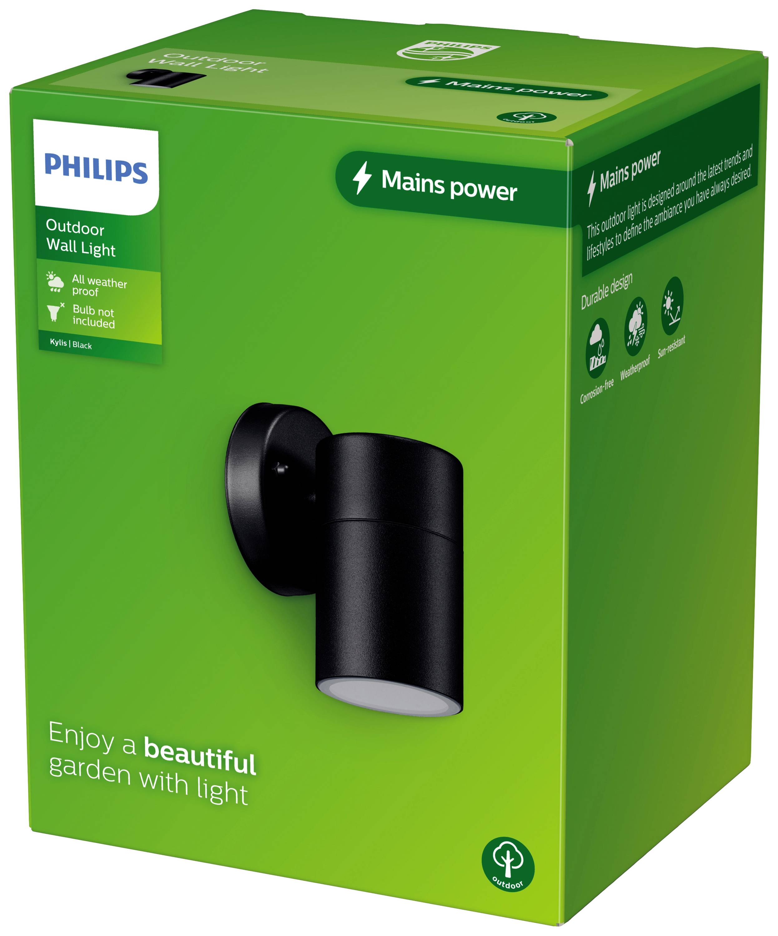 Philips LED Kylis 8720169266551 LED-Außenwandleuchte GU10 Schwarz