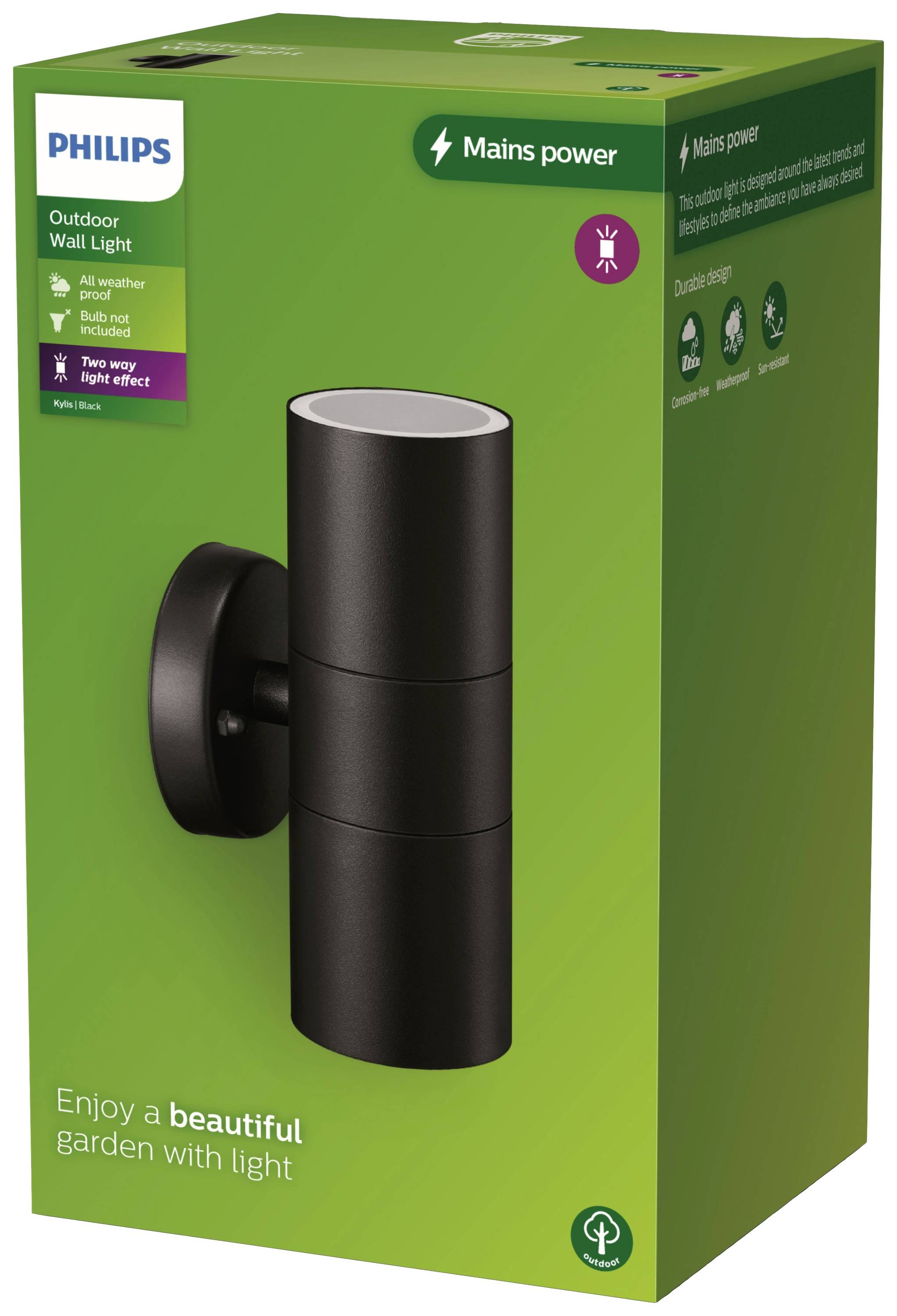 Philips LED Kylis 8720169266575 Außenwandleuchte GU10 Schwarz