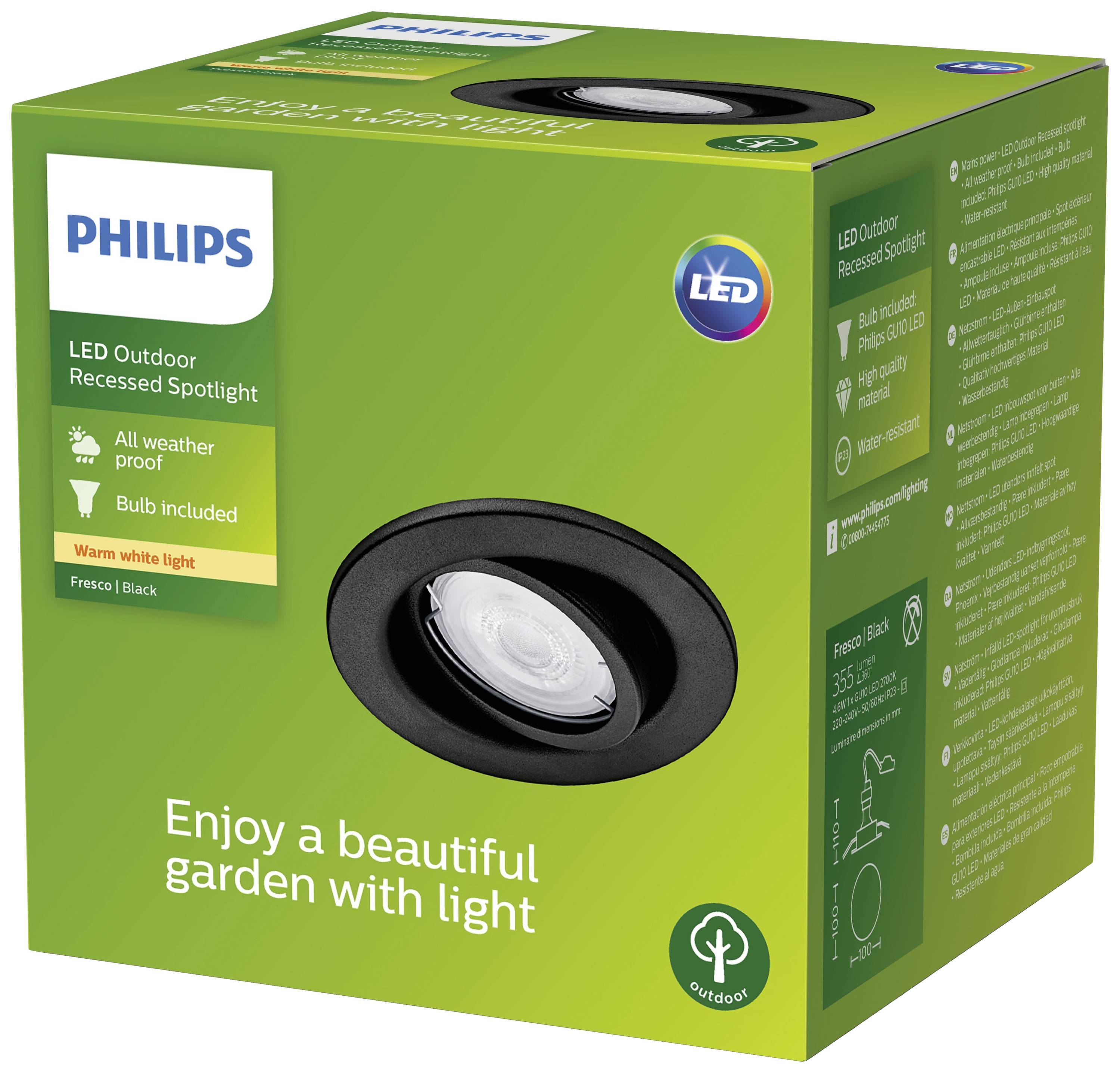 Philips LED 8720169266858 Fresco LED-Einbauleuchte GU10 4.6W Schwarz