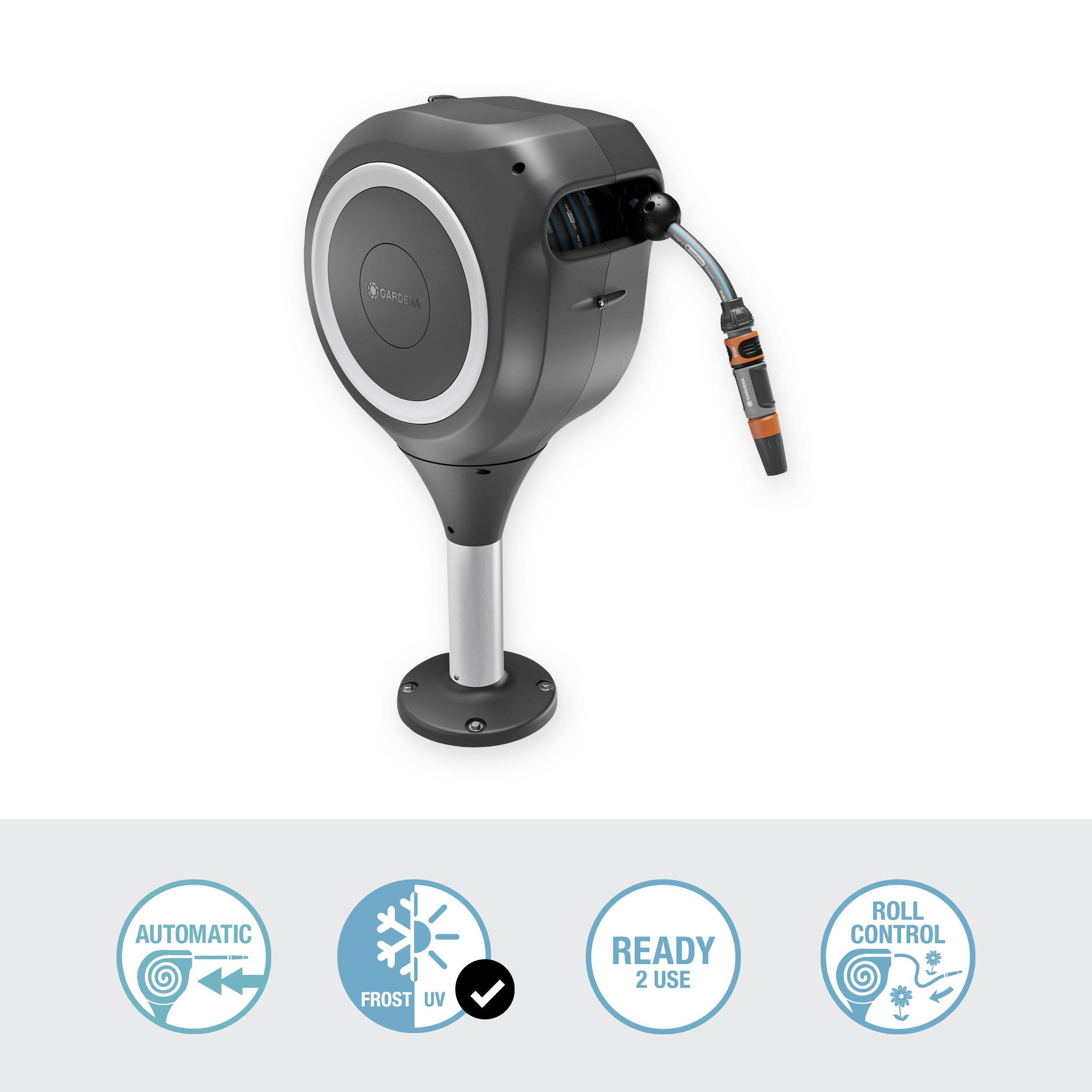 GARDENA 18607-20 15m 1 St. Grau-Weiß Schlauchtrommel