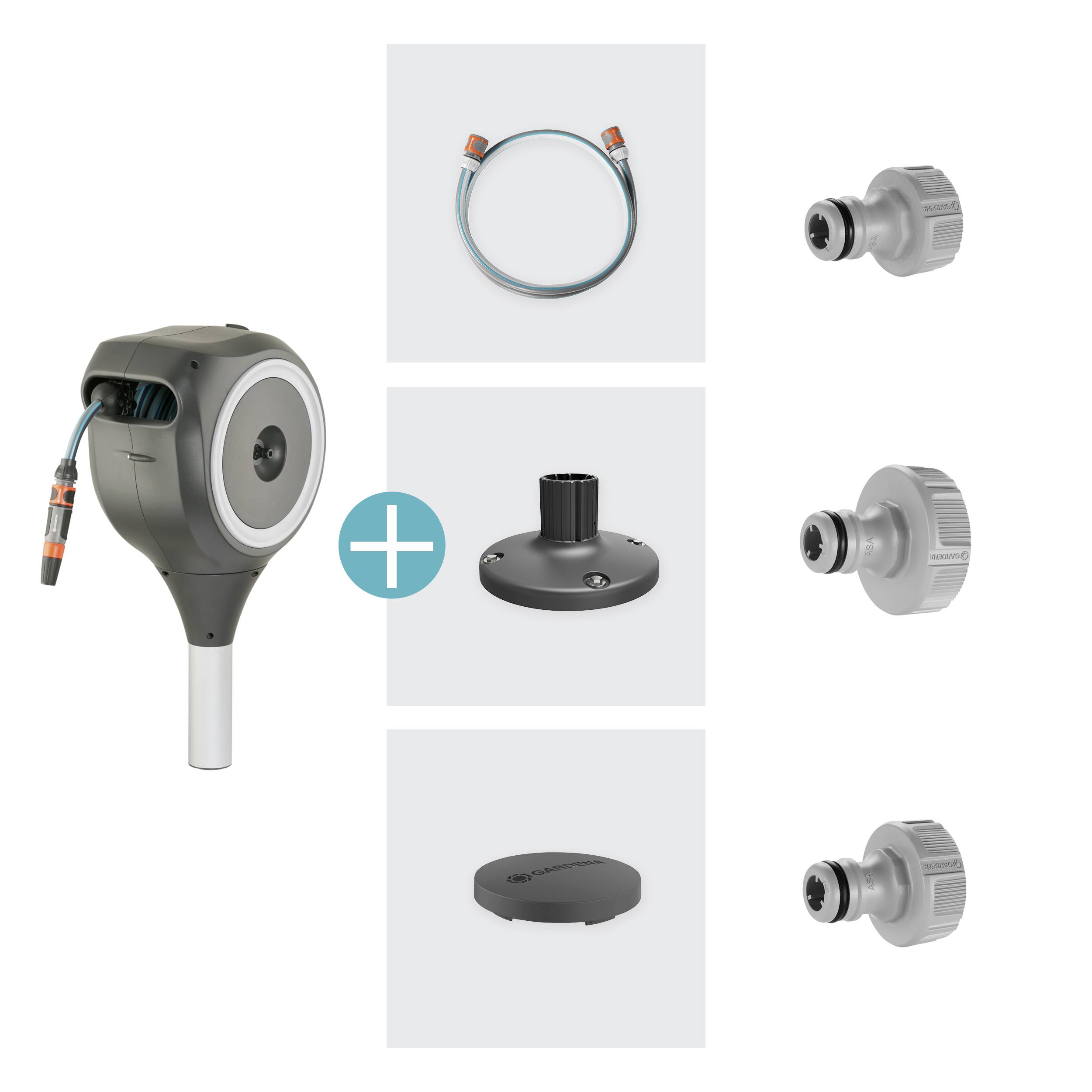 GARDENA 18607-20 15m 1 St. Grau-Weiß Schlauchtrommel