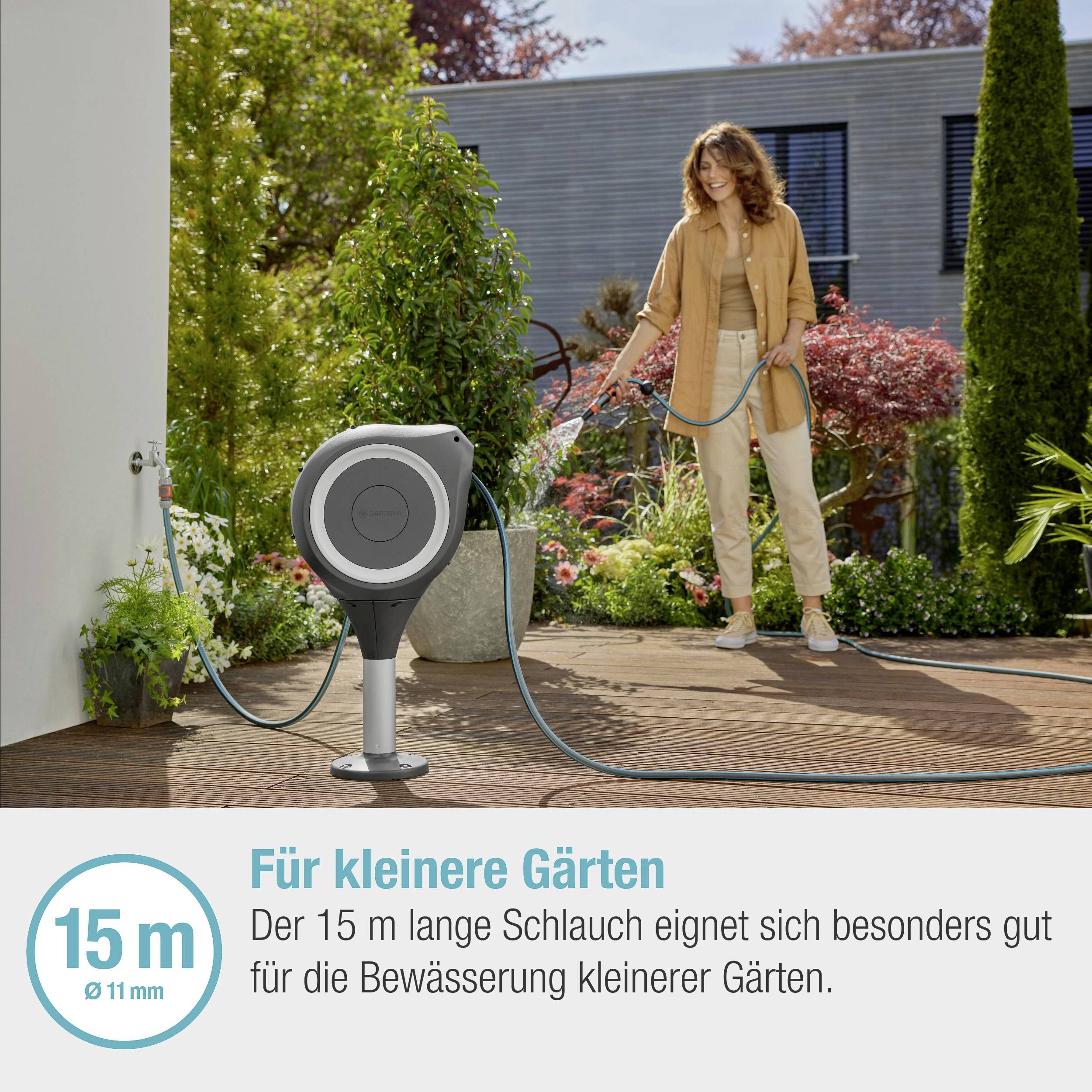 GARDENA 18607-20 15m 1 St. Grau-Weiß Schlauchtrommel