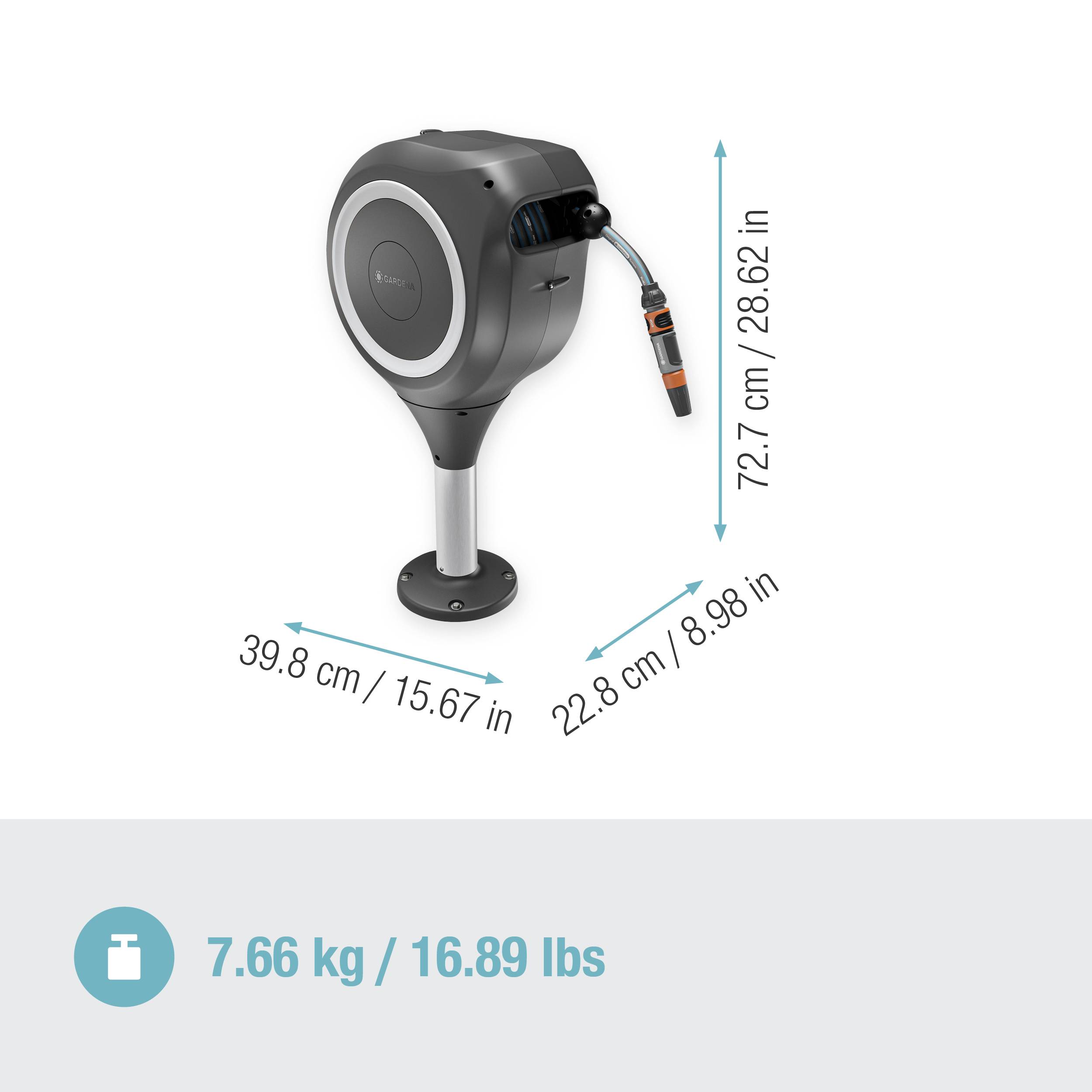 GARDENA 18607-20 15 m 1 St. Grau-Weiß Schlauchtrommel