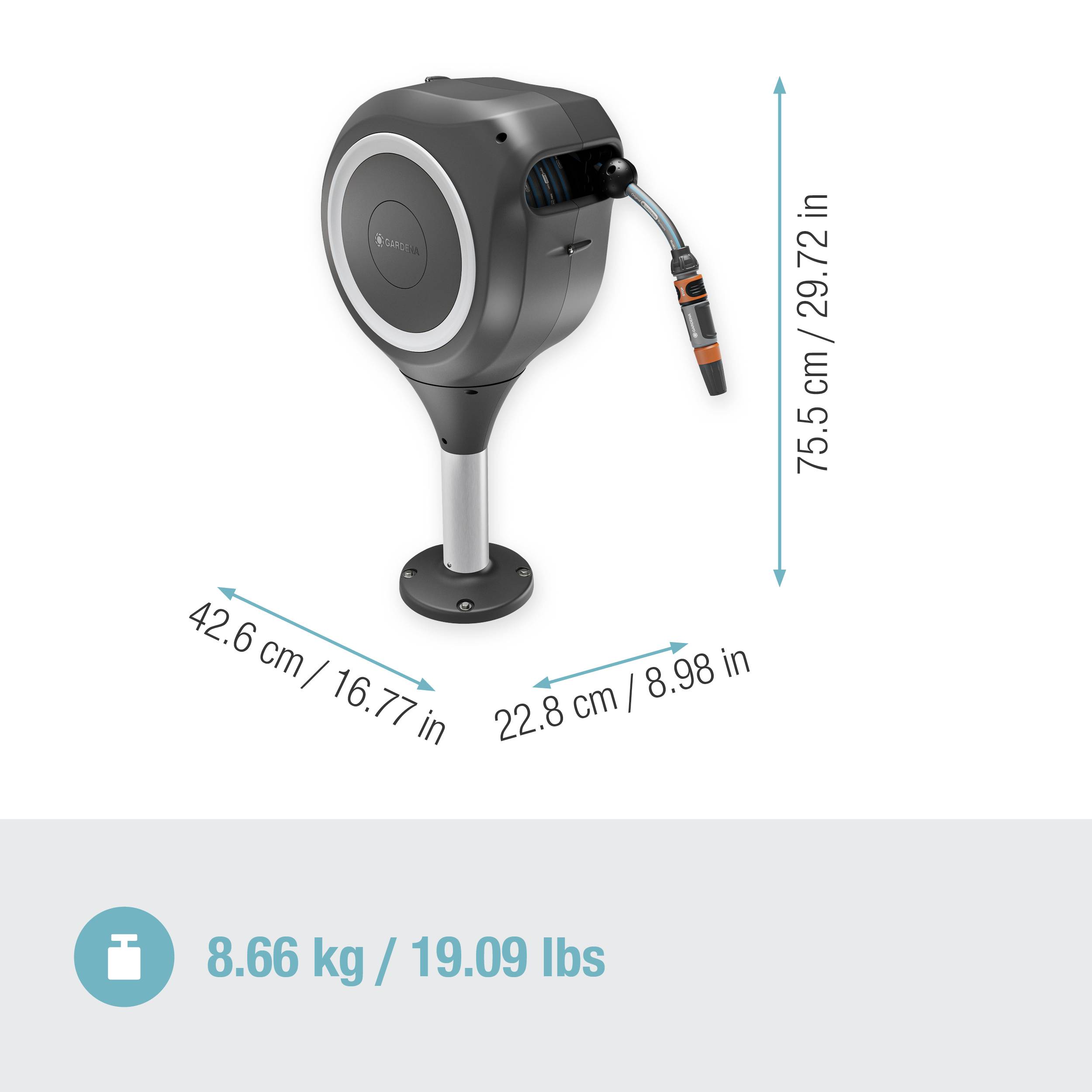 GARDENA 18617-20 20 m 1 St. Grau-Weiß Schlauchtrommel
