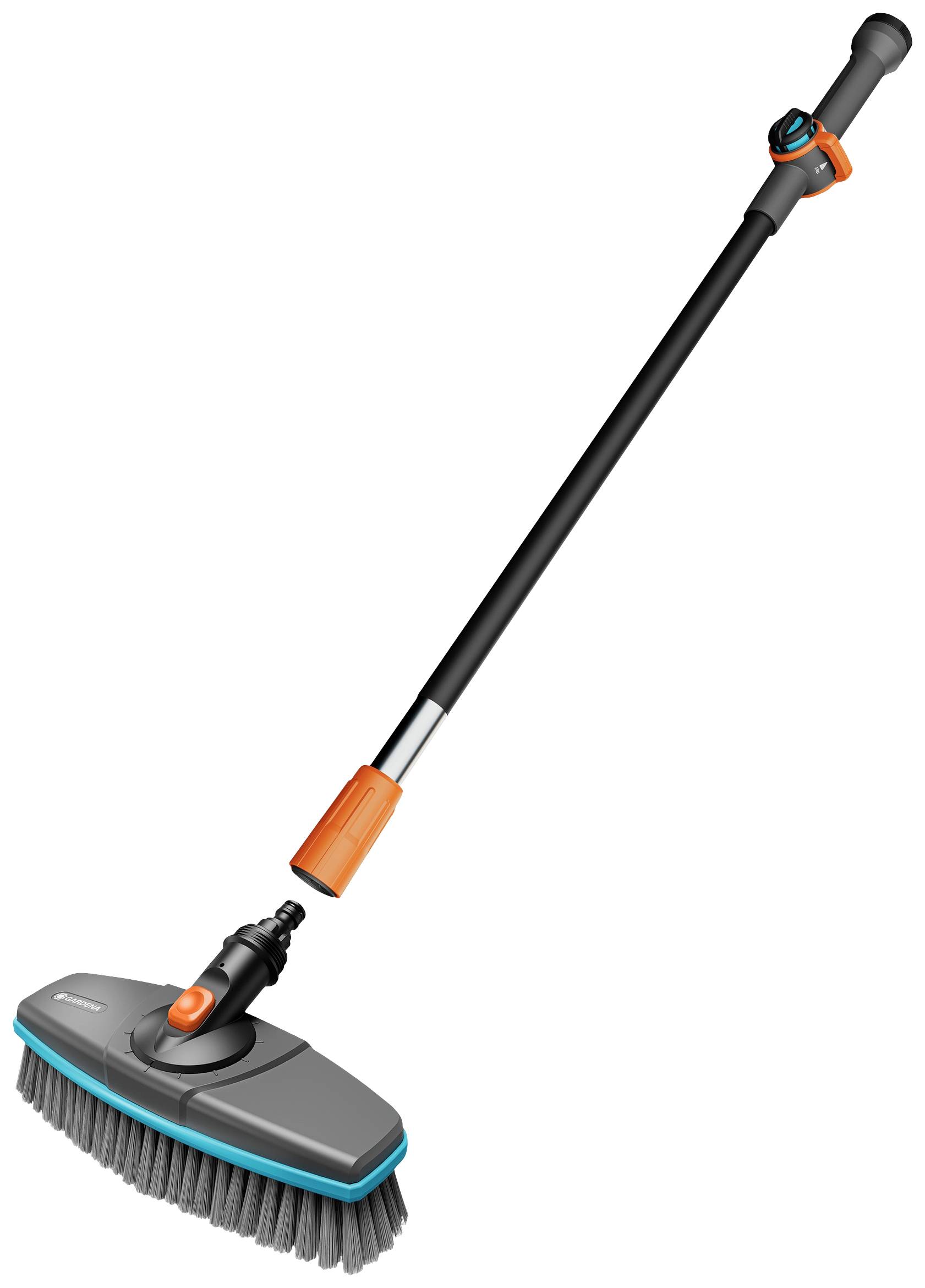 Eine Bürste mit langem Griff, geeignet für die Reinigung großer Flächen. Griffiger Griff und dichter Bürstenkopf für effektive Nutzung.