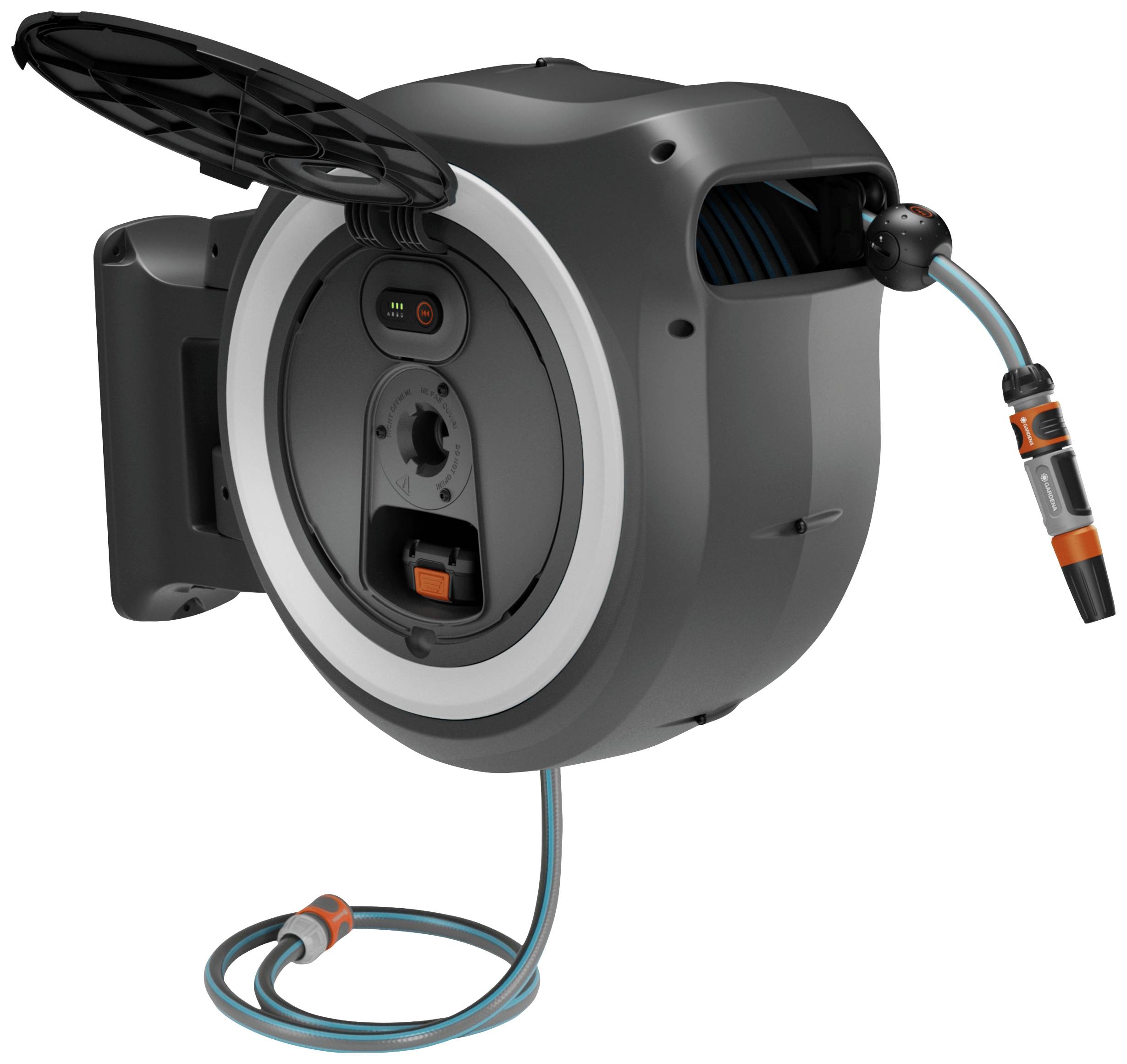 GARDENA 18642-55 Power Roll XL 35m 1 St. Grau-Weiß Akku-Wand-Schlauchbox