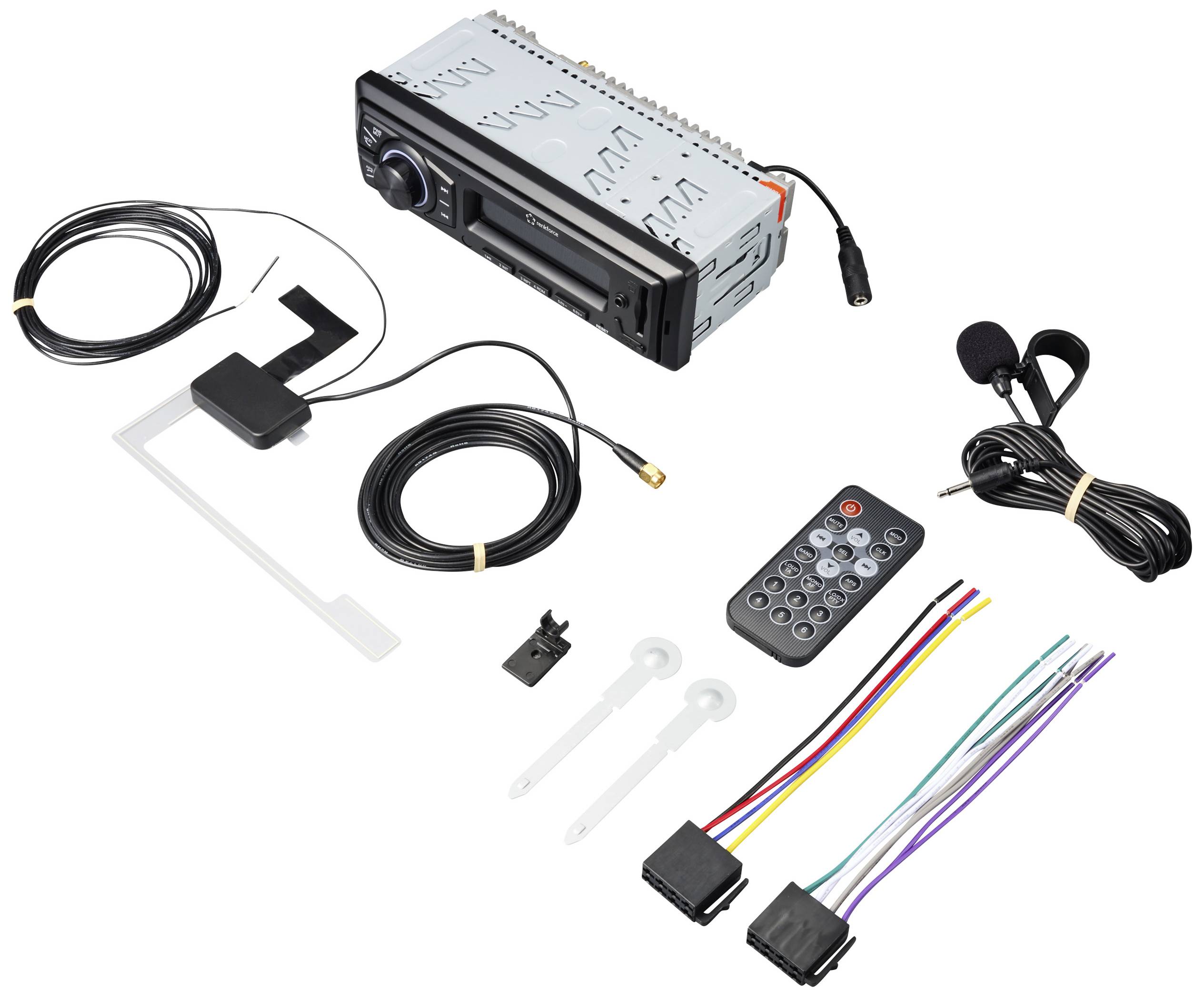 Renkforce RF-ARAR-400 Autoradio inkl. DAB-Antenne, DAB+ Tuner, Bluetooth®-Freisprecheinrichtung