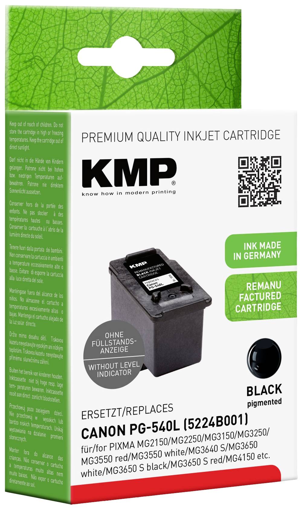KMP Druckerpatrone ersetzt Canon PG-540L Kompatibel Schwarz 1516,4401 1516,4401