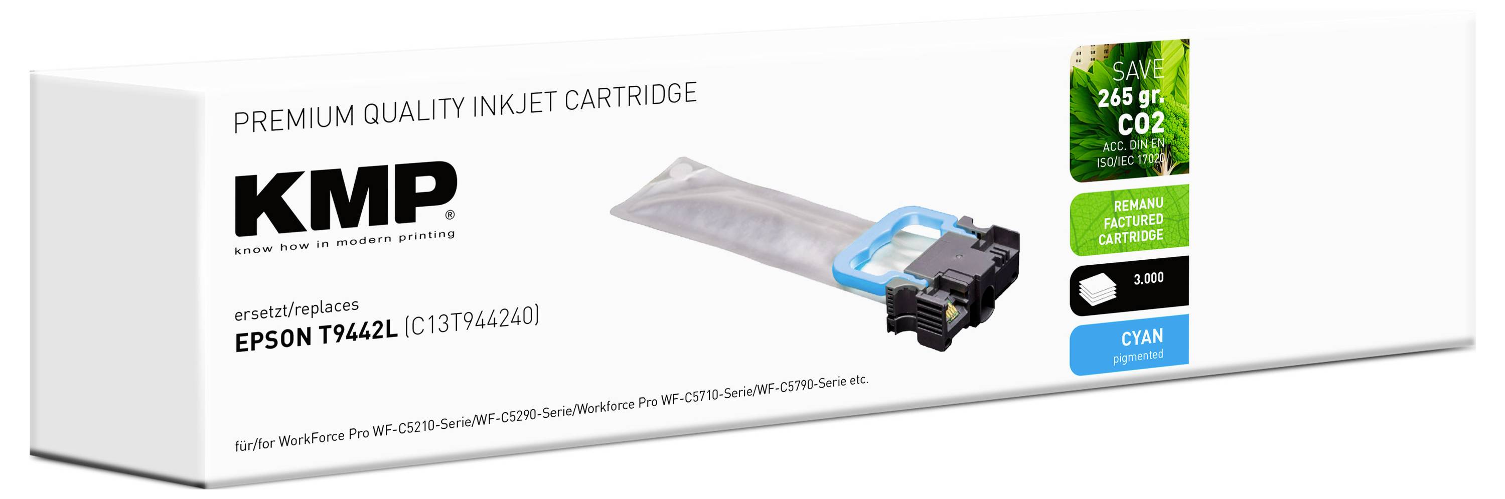 Epson T9442 Cyan TintentpatroneSpart 2,65g CO2Passend für WorkForce Pro ModellePremium Qualität
