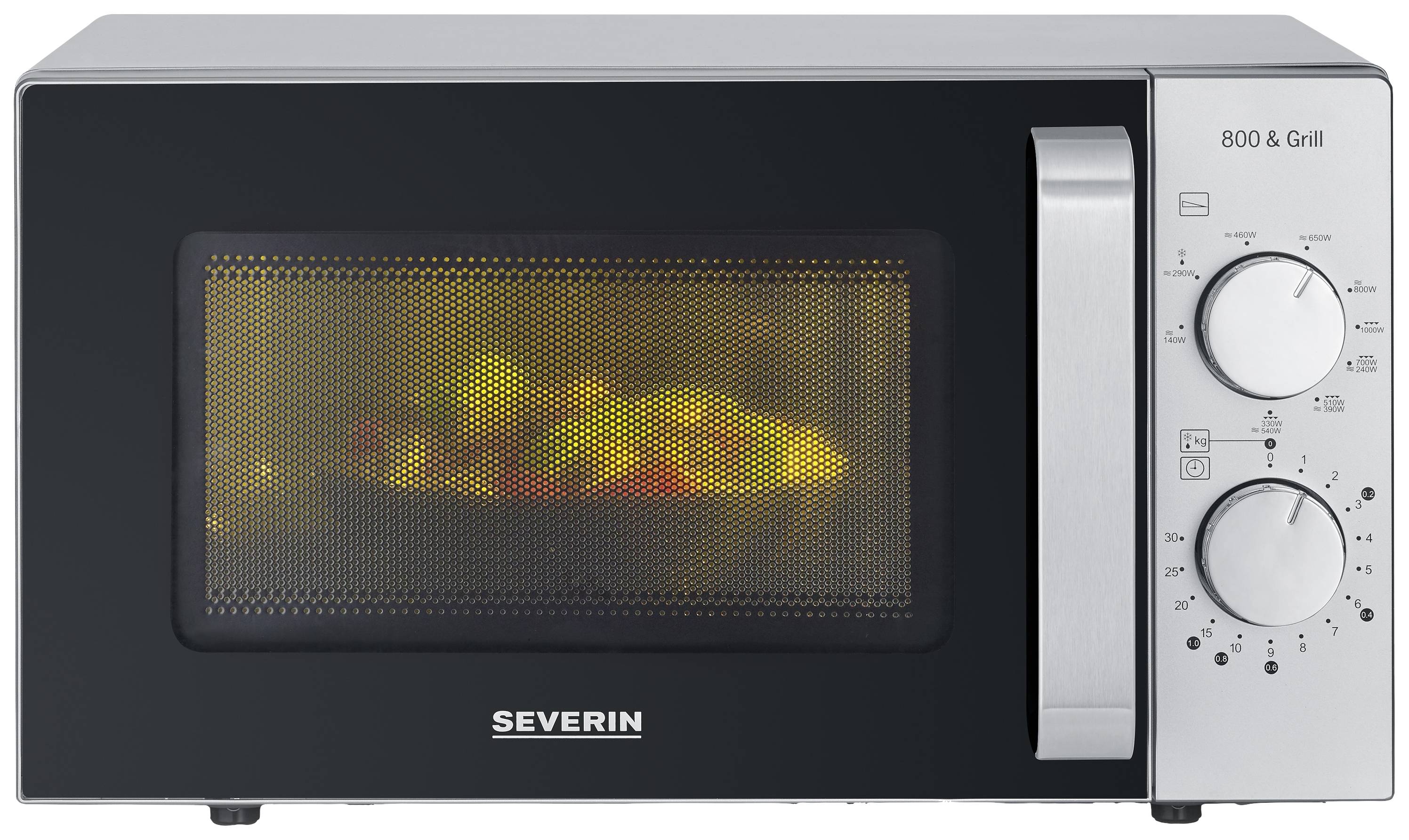 Severin MW 7768 Mikrowelle Schwarz/Edelstahl 800W Grillfunktion, ohne Drehteller