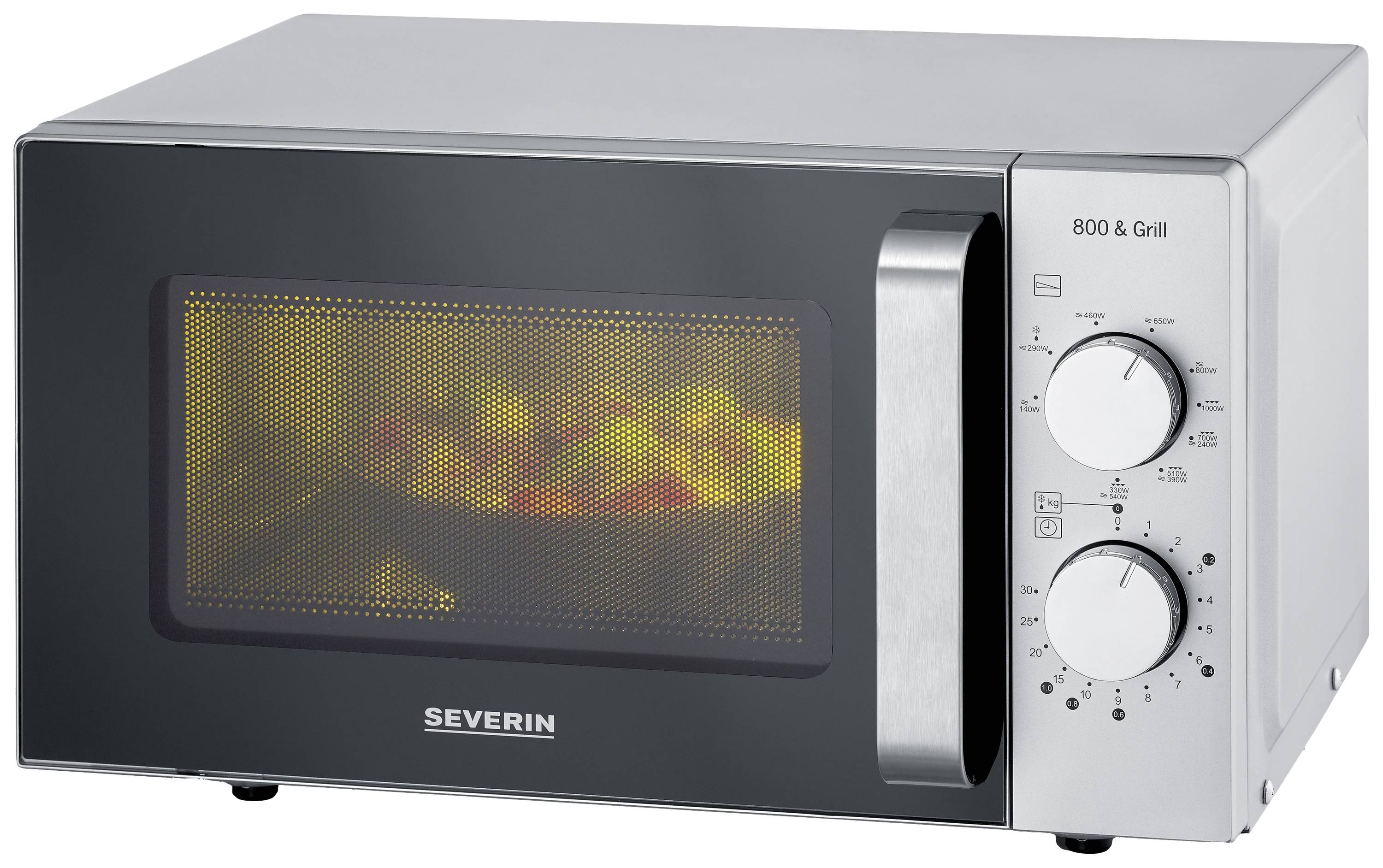 Severin MW 7768 Mikrowelle Schwarz/Edelstahl 800W Grillfunktion, ohne Drehteller