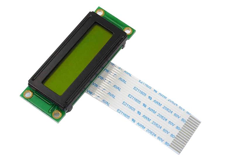 Display Elektronik LCD-Display Schwarz Gelb-Grün (B x H x T) 53 x 20 x 7.5mm DEM16223SYH-PY