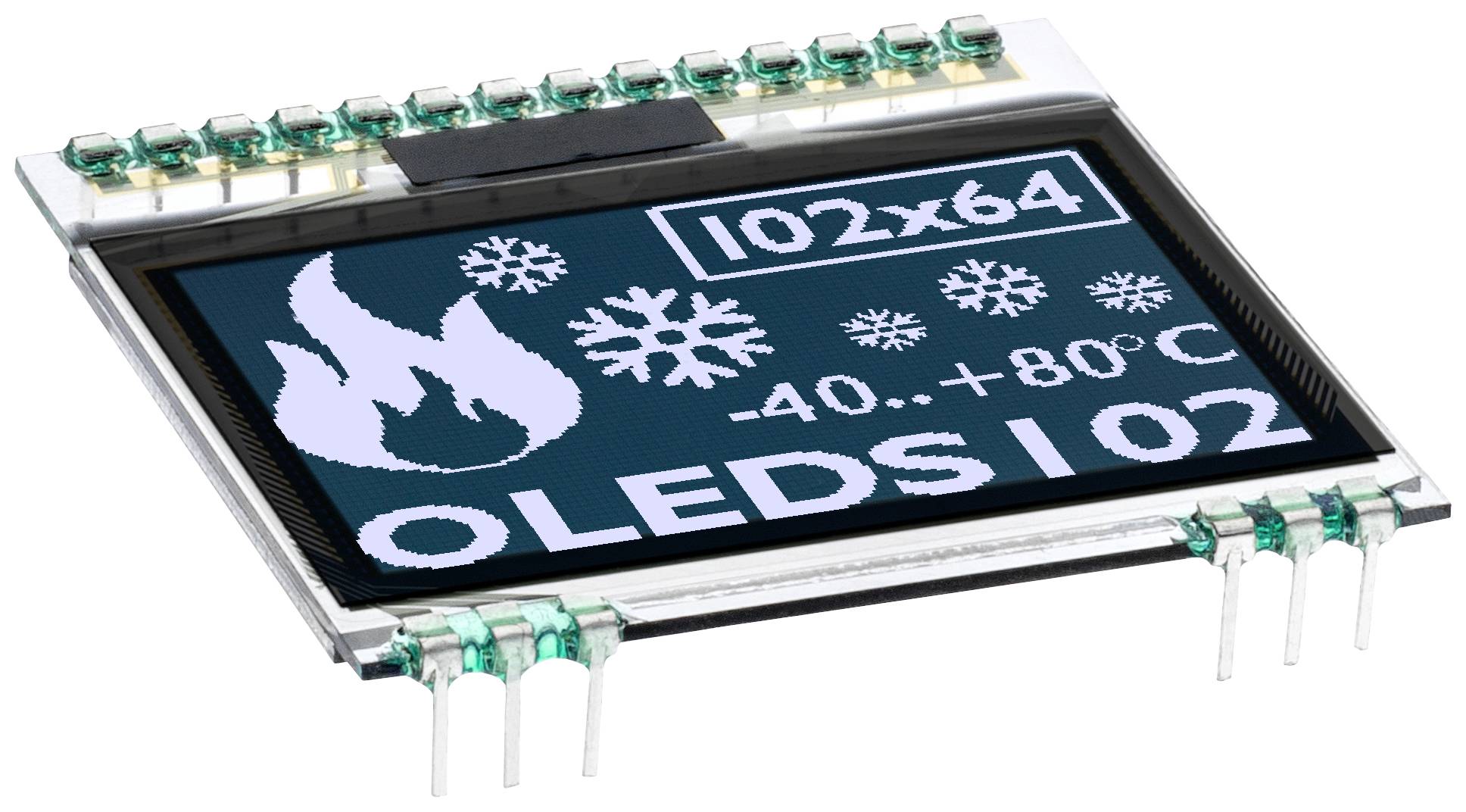 Display Elektronik Grafik-Display Weiß (B x H x T) 39.00 x 41.00 x 3.3mm